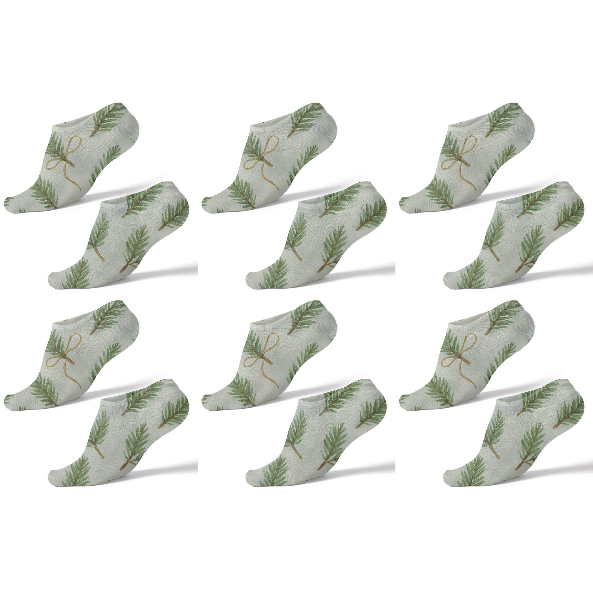 Spruce Sprigs With Evergreen Branches Accent stylish athletic ankle socks