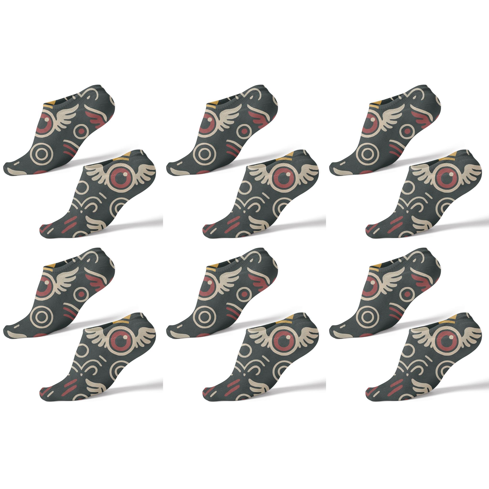 Feather Eye Motif Angel Crown soft everyday ankle socks