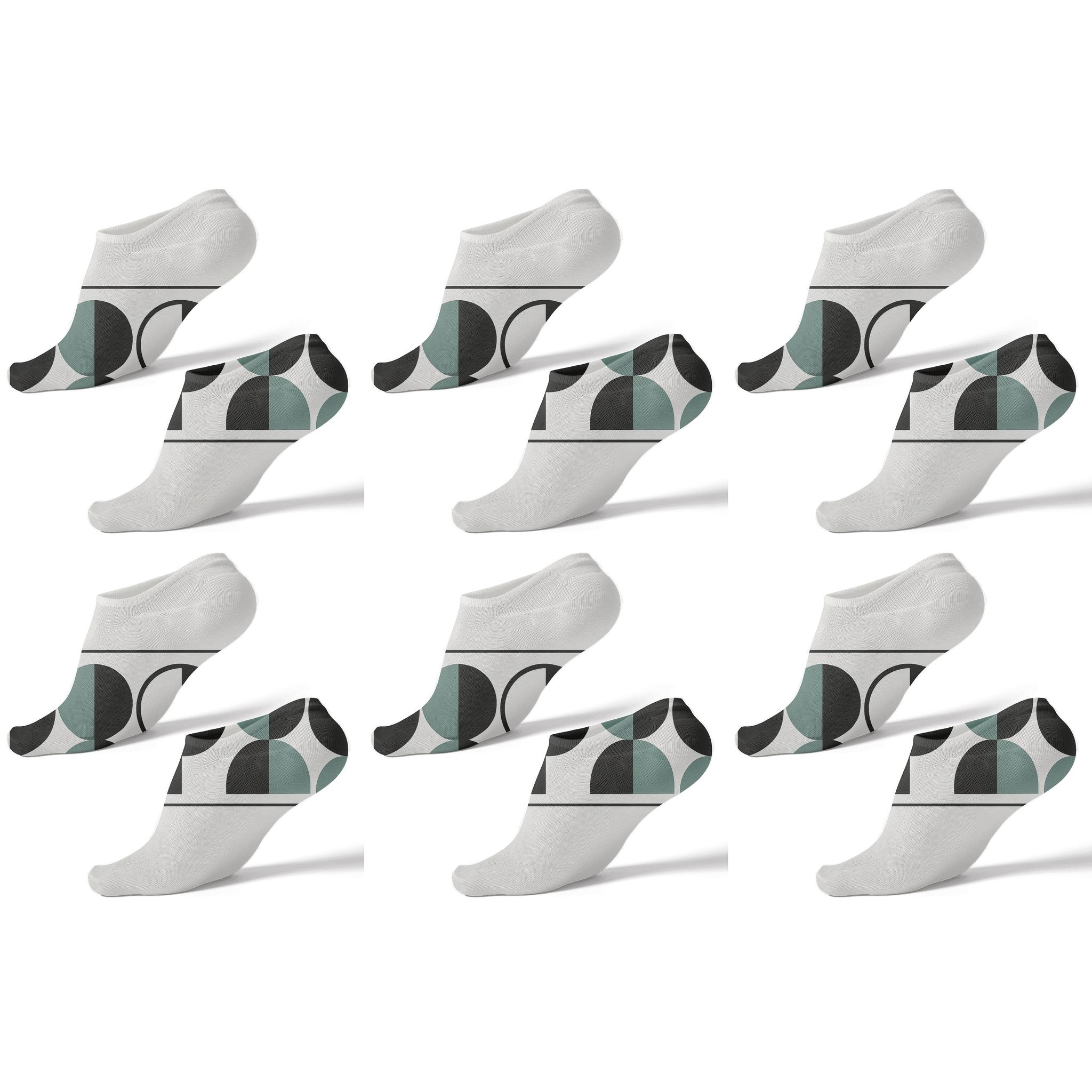 Minimal Mirror Half Border soft everyday ankle socks