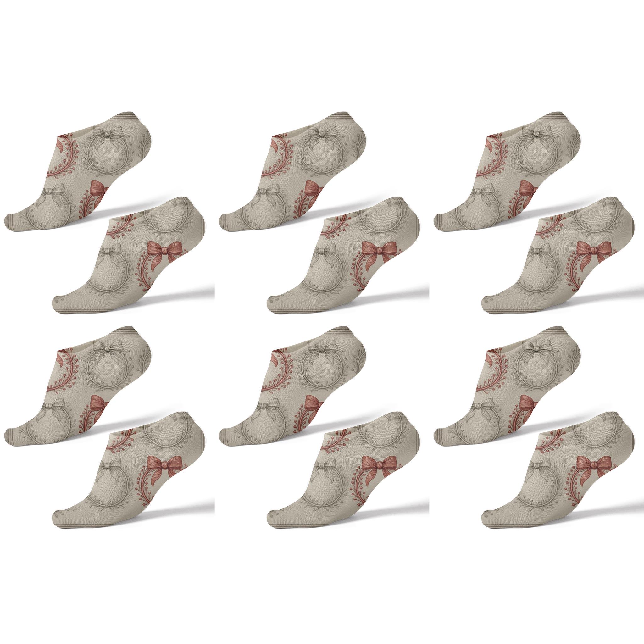 Ornamental Bow Wreath Compound-Edition comfortable cotton ankle socks