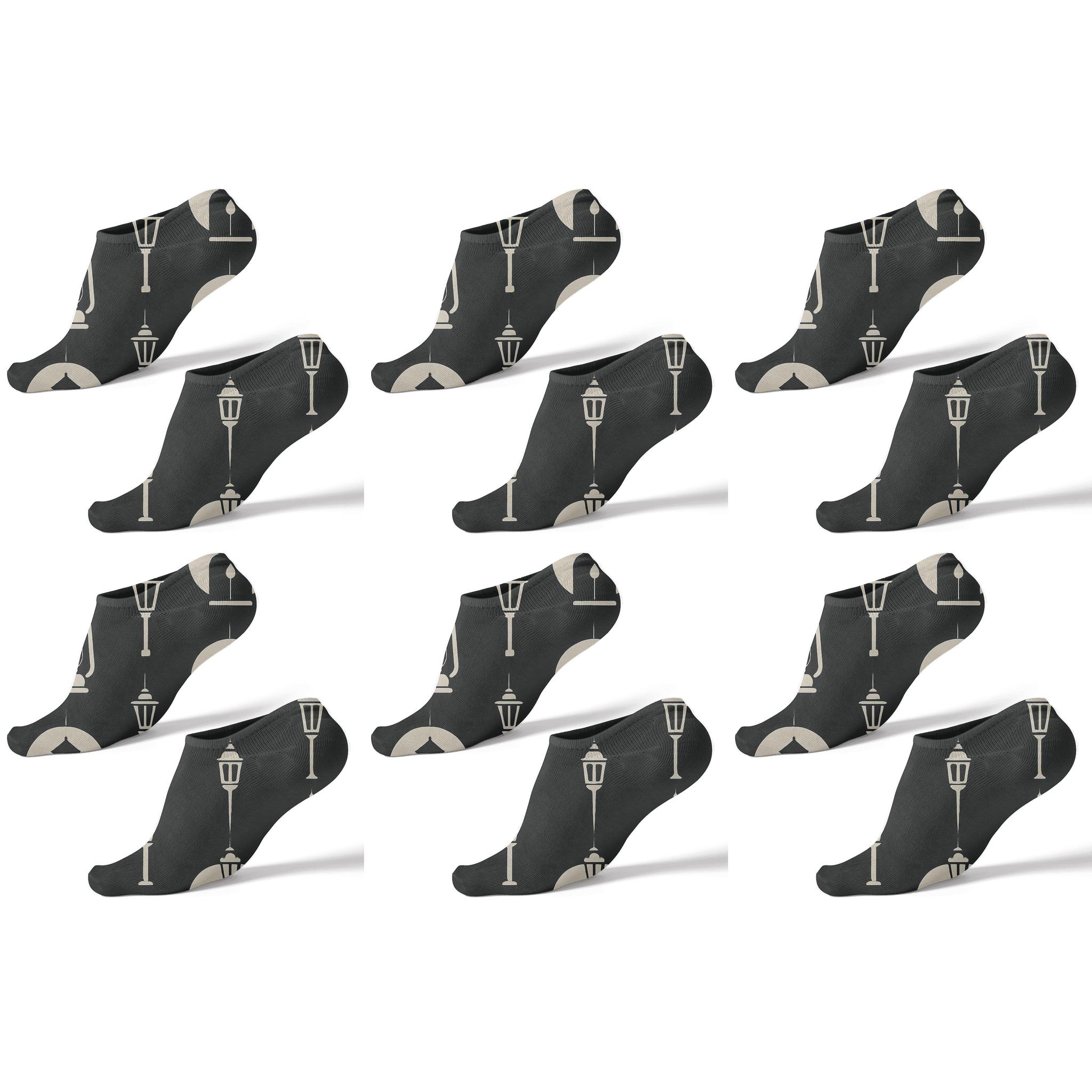 Midnight Lantern Silhouette Pattern custom ankle socks