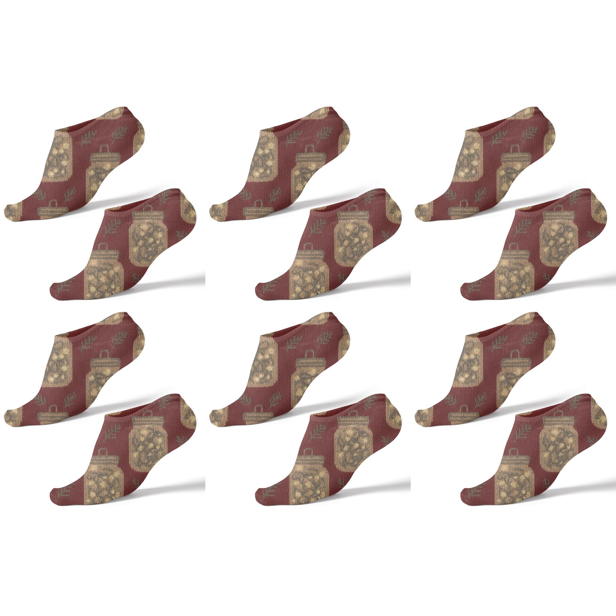 Playful Jar Light Cluster On Warm Cranberry personalized ankle socks