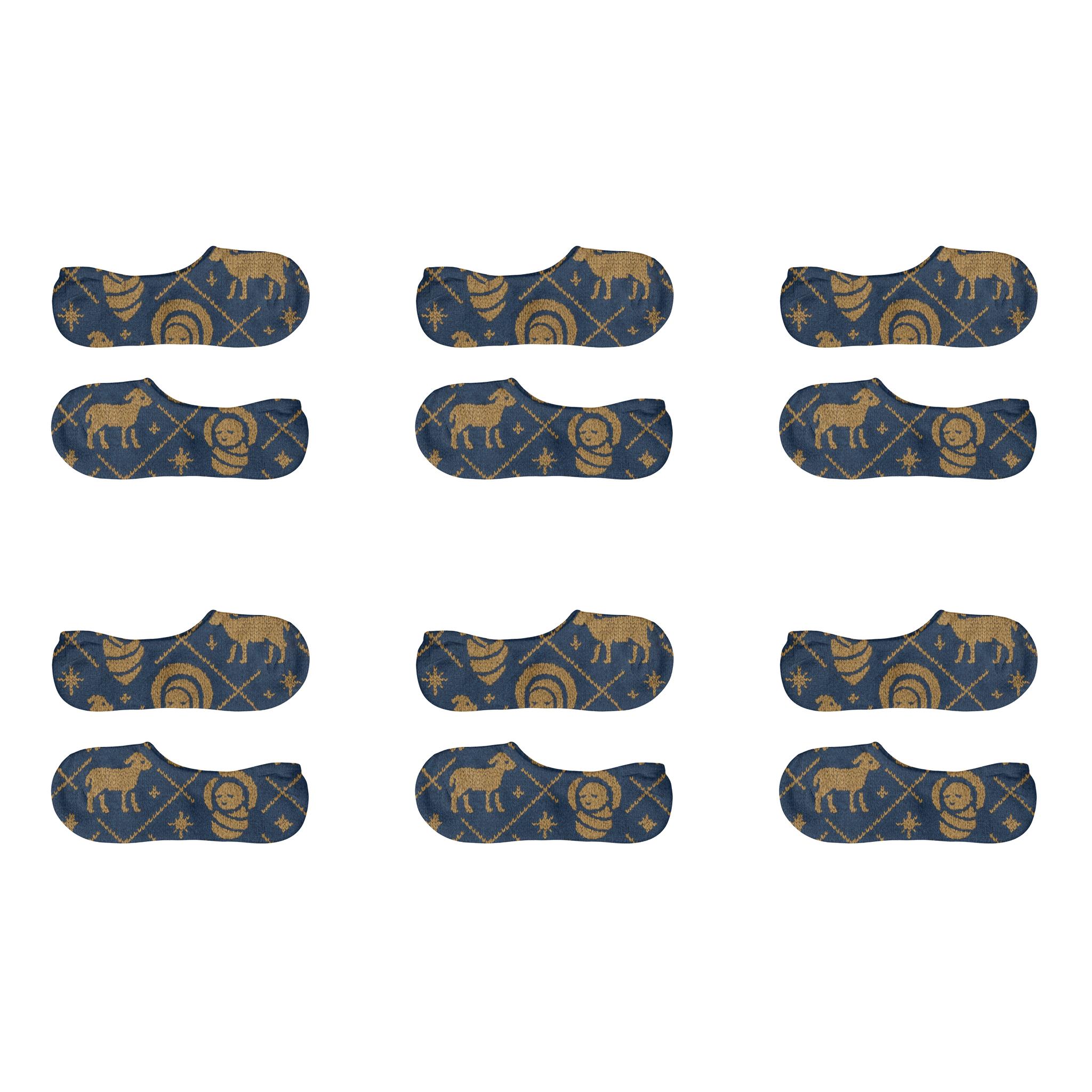 Haloed Swaddled Infant With Baby Jesus Pattern personalized invisible socks