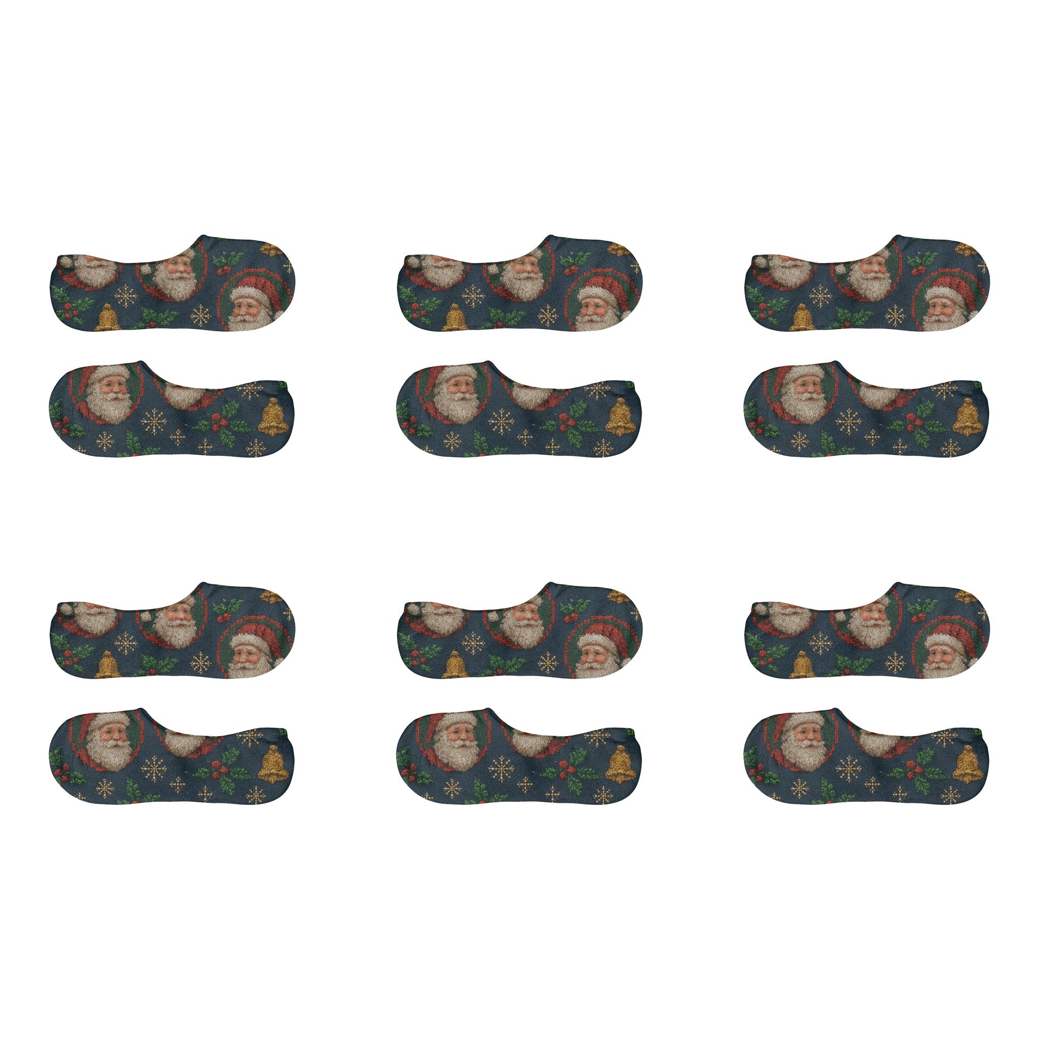 Scarlet Tile Santa Claus Lattice soft cotton no-show socks