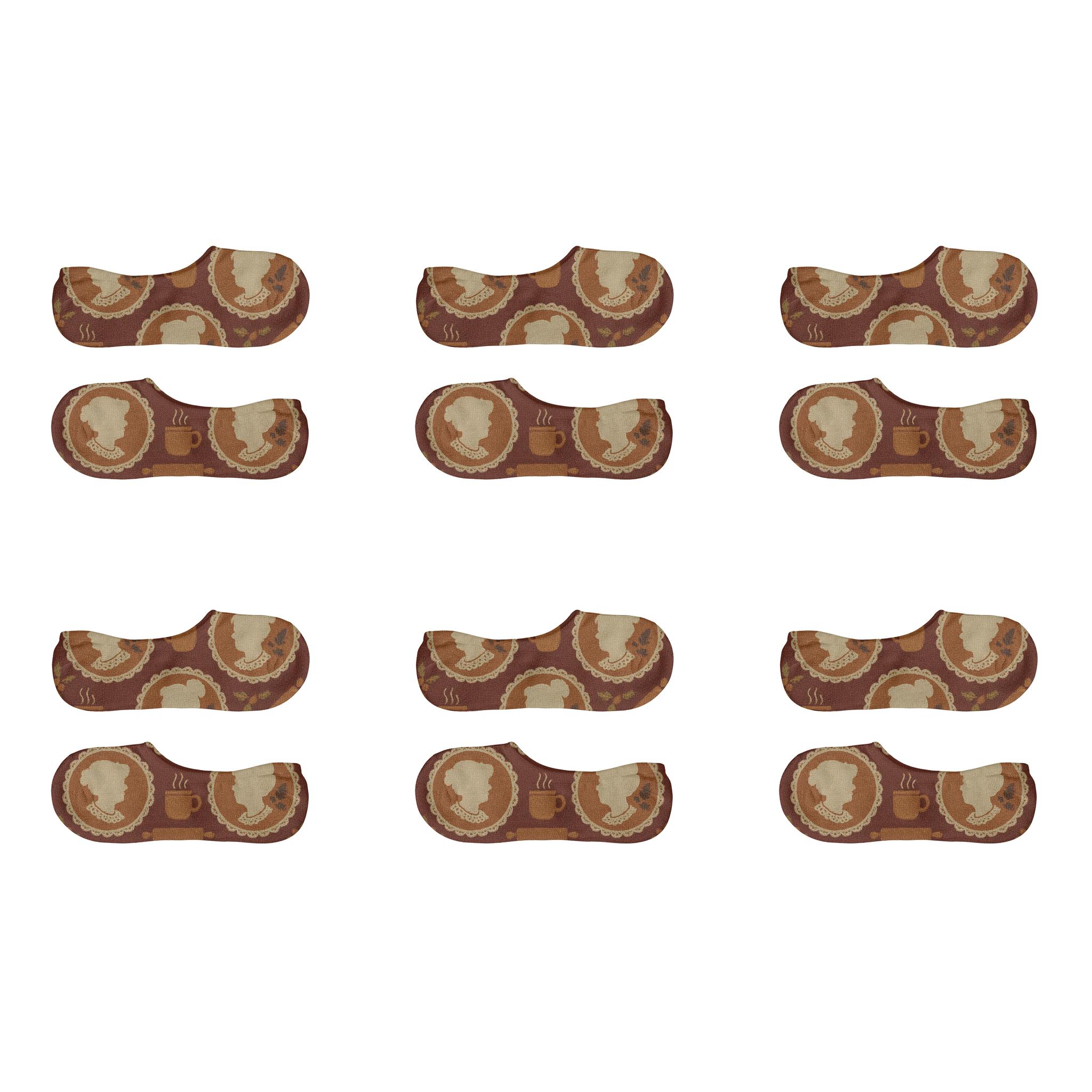 Mrs Claus Hearth Medallion Repeat custom no-show socks