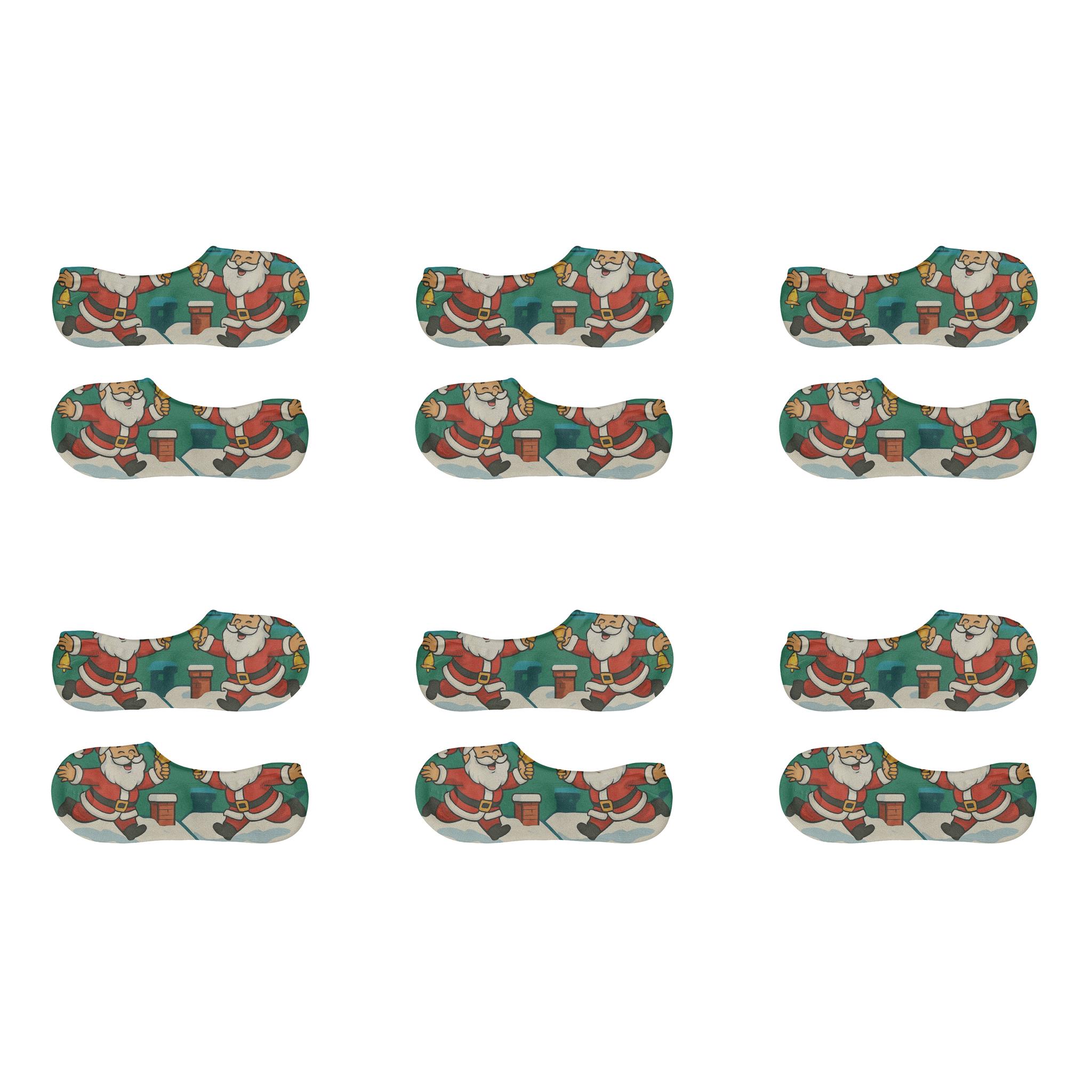 Santa Claus On Rooftop Mirrored Pair unique hidden socks