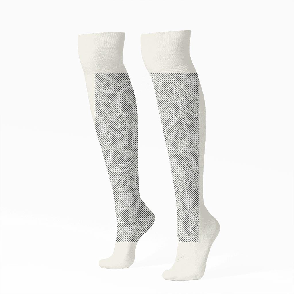 Subtle Moire Bands stylish athletic knee-high socks