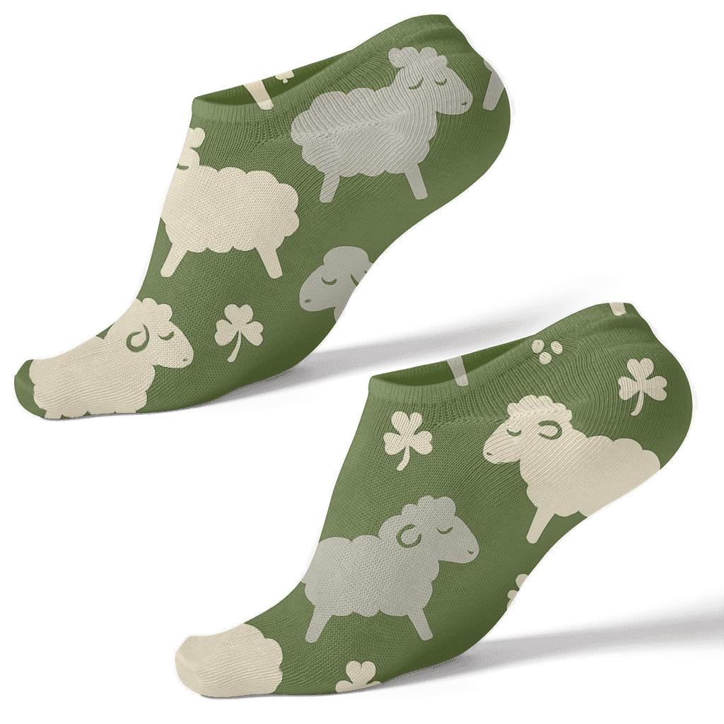 Lamb Chevron With Sheep Accent designer print ankle socks