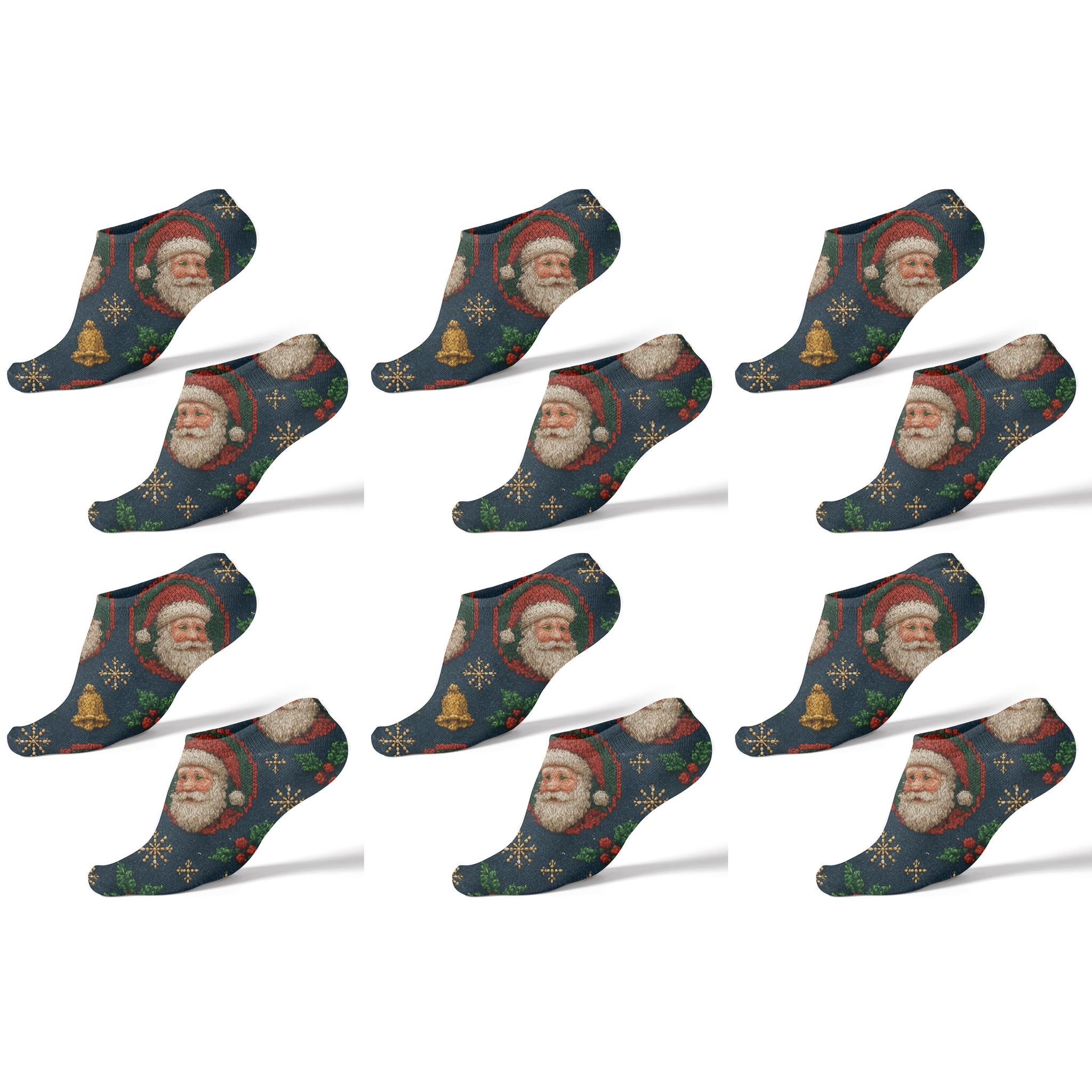 Scarlet Tile Santa Claus Lattice unique graphic ankle socks