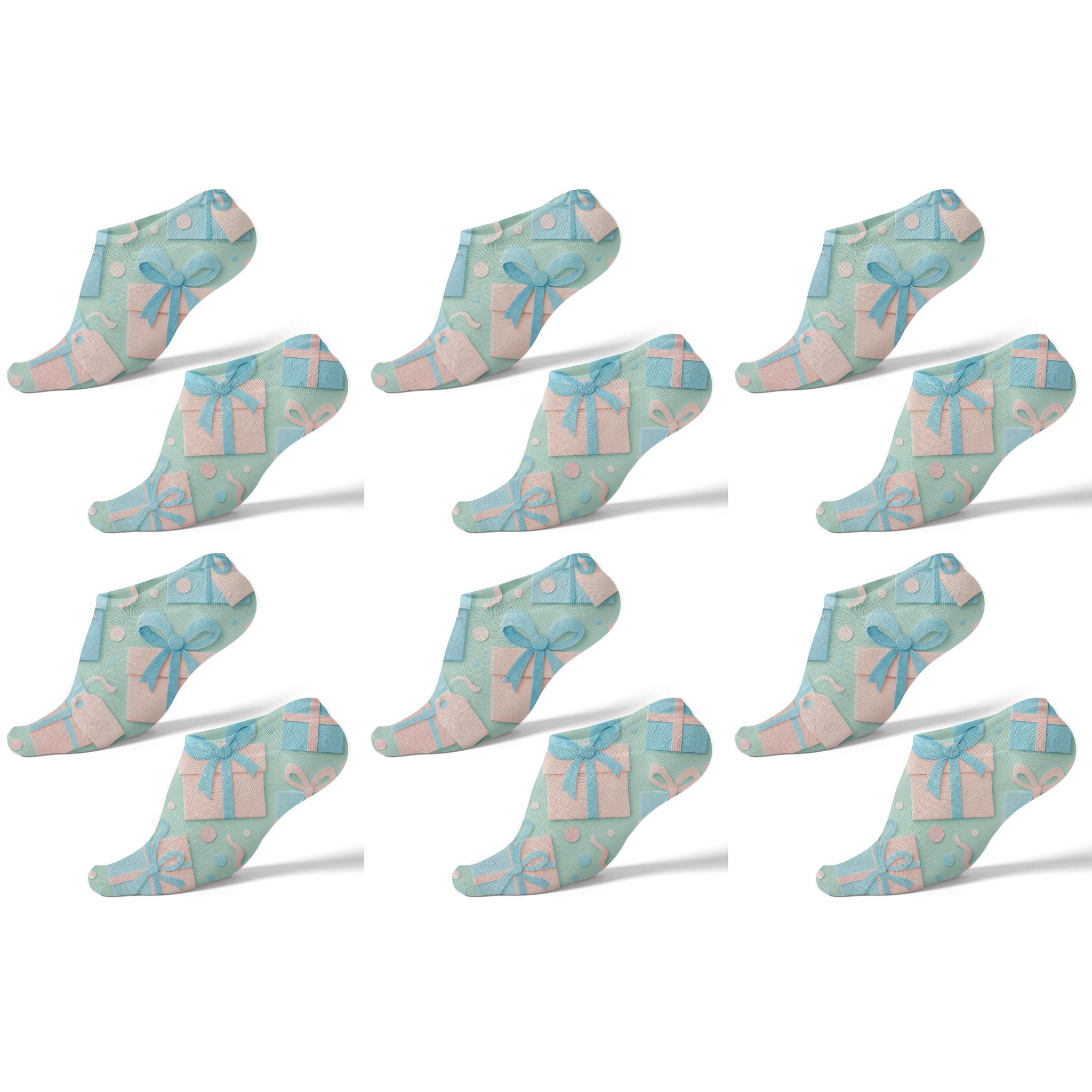 Pastel Parcel Scatter With Presents personalized ankle socks