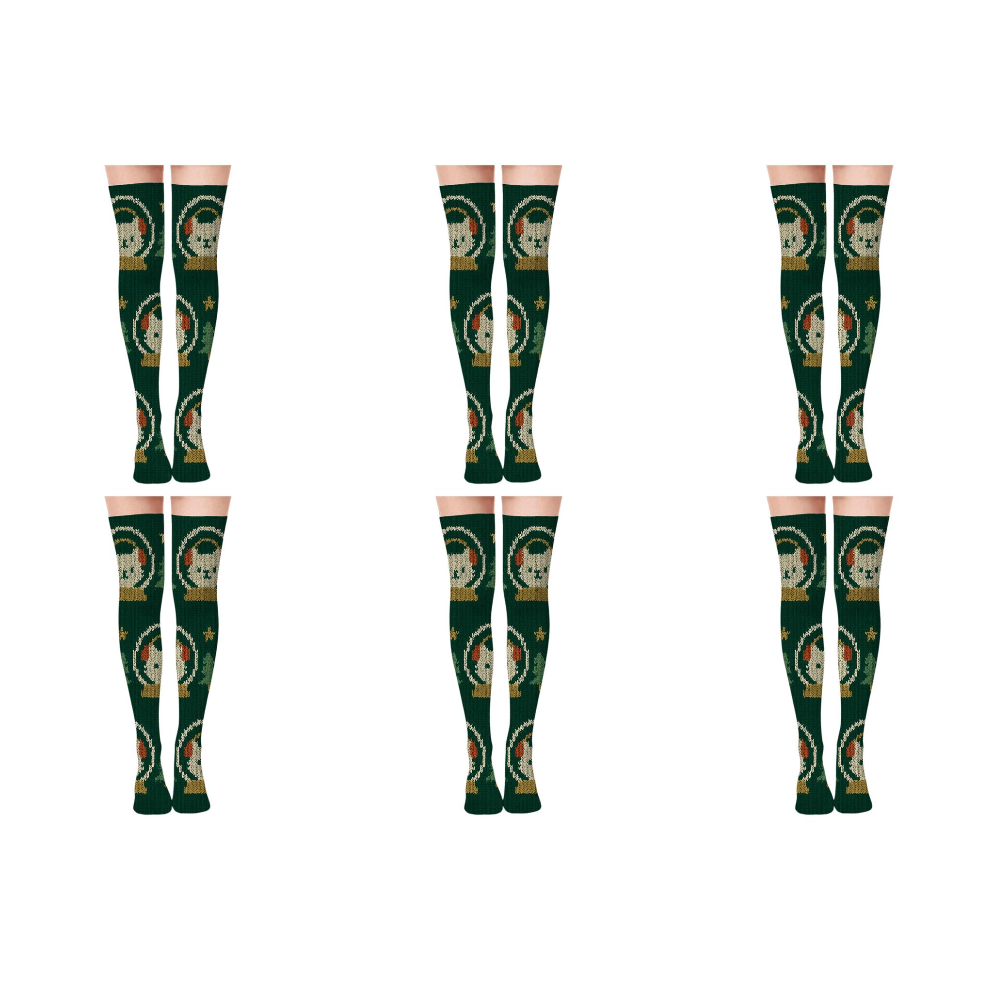 Snowglobe Cat Parade Band soft everyday over-the-knee socks