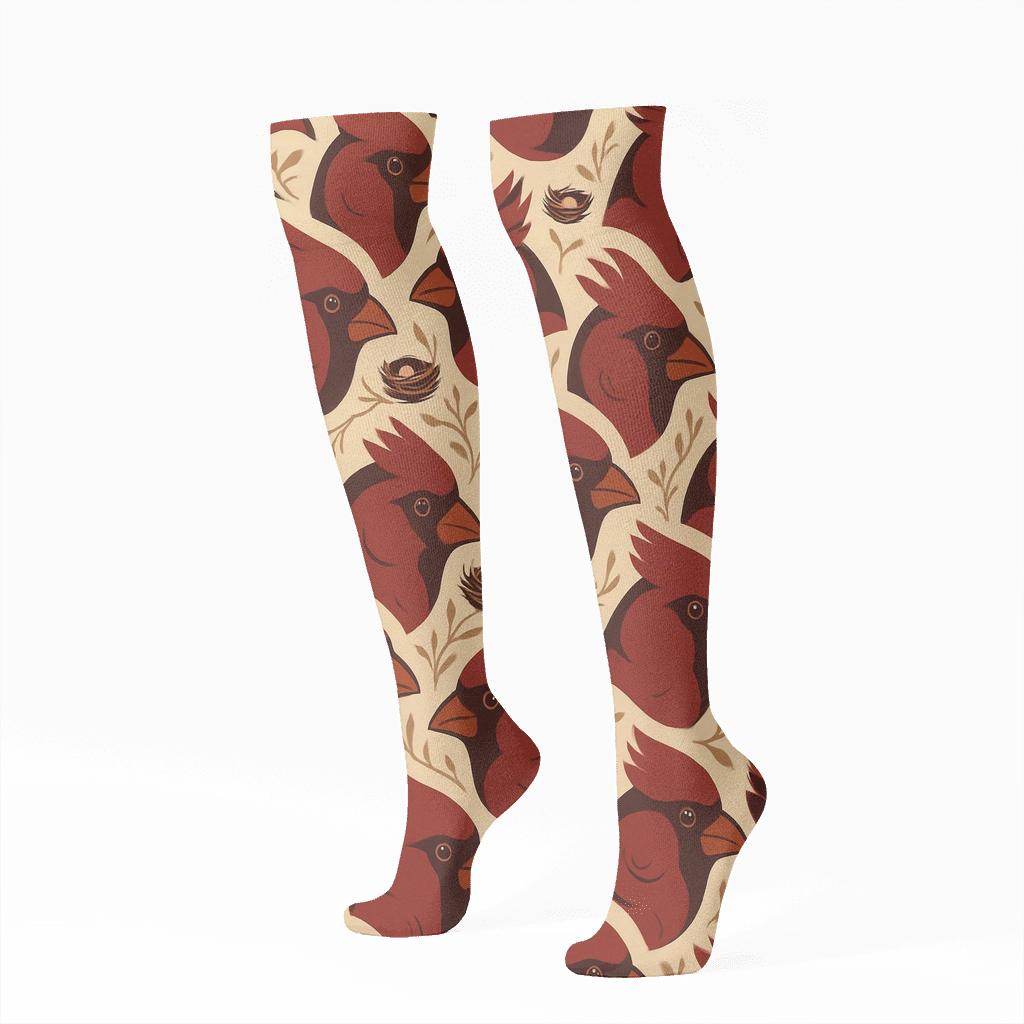 Cardinal Crest Tessellation custom knee-high socks