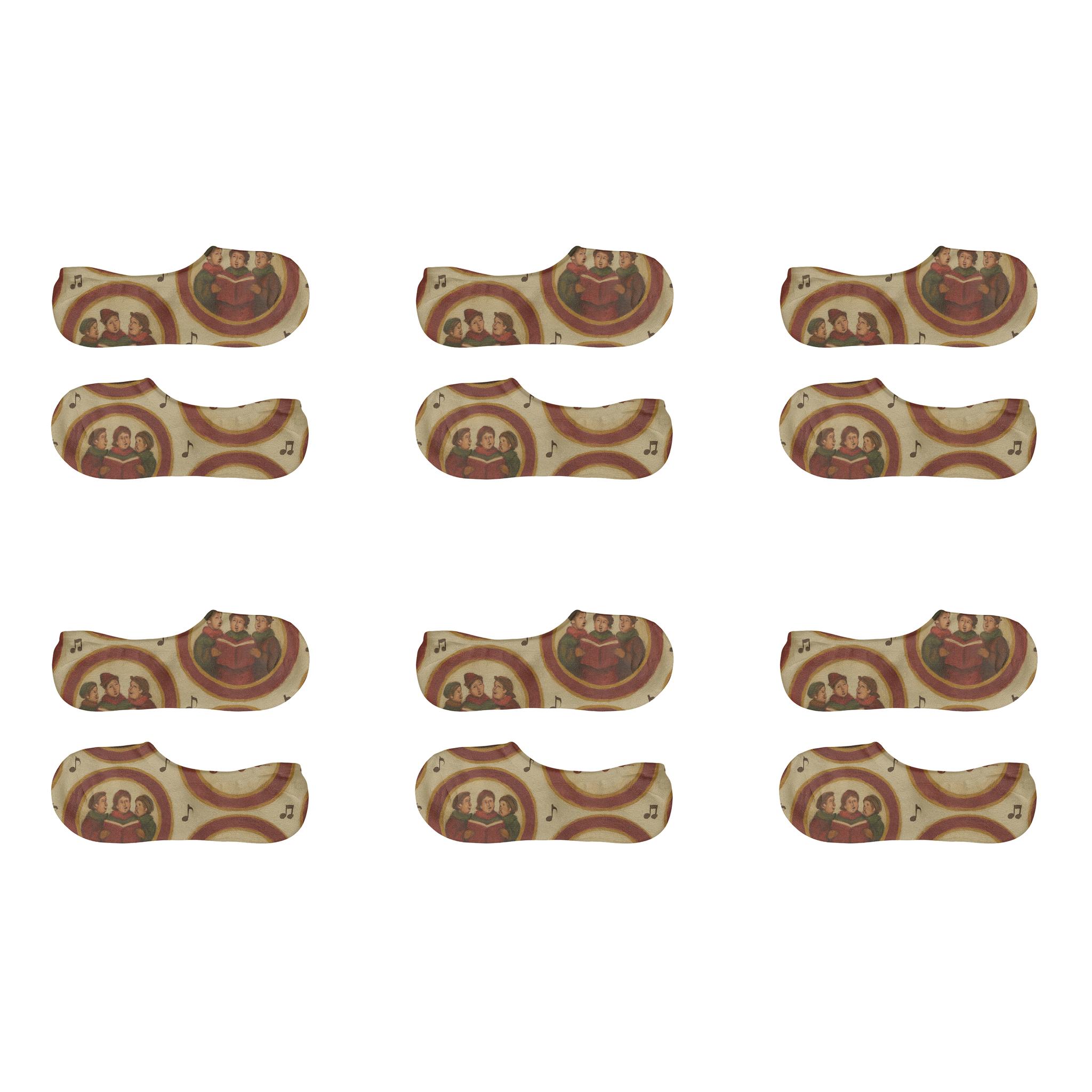 Carolers Circle HolidayEdition custom no-show socks