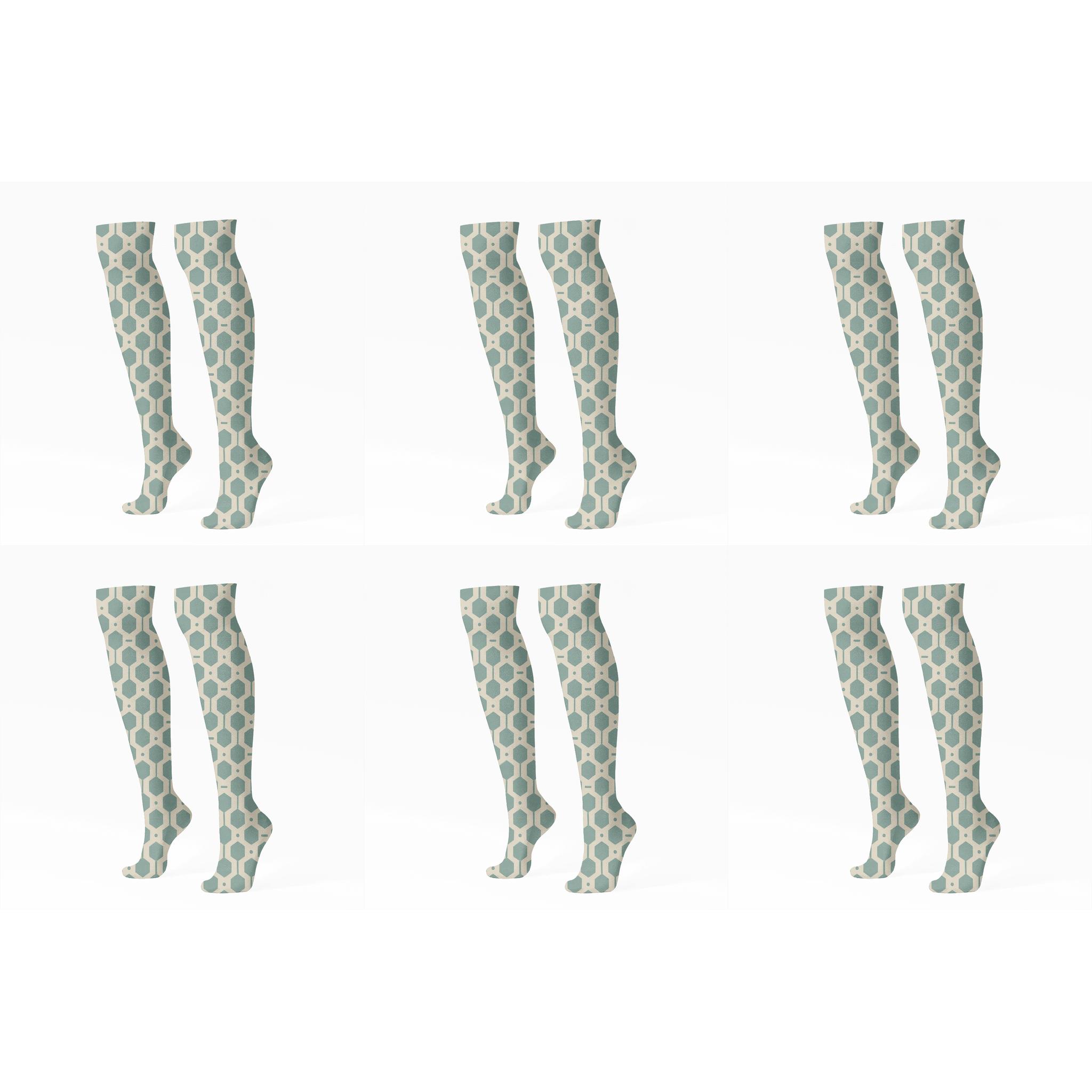 Micro Hex Scatter custom knee-high socks