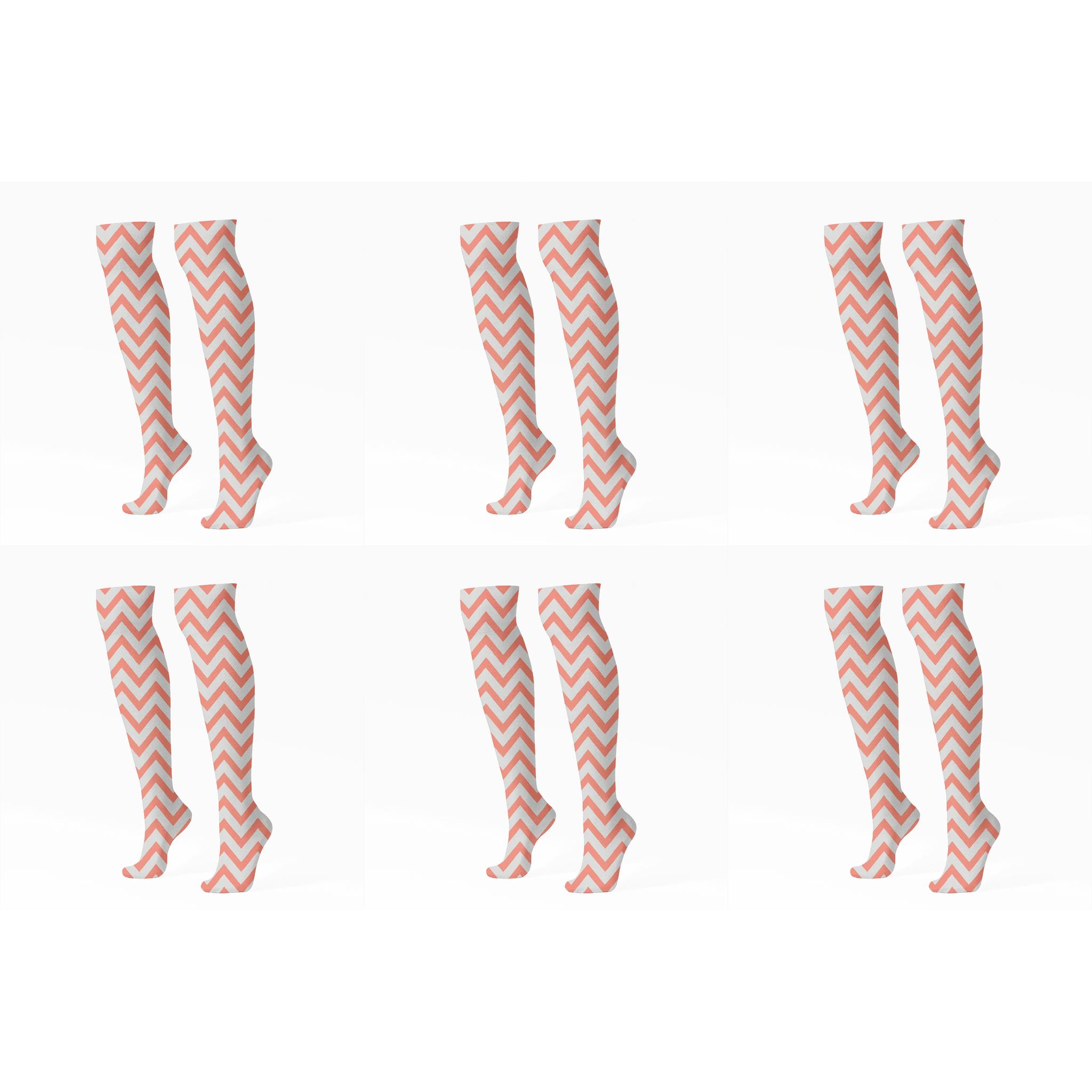 Slim Chevron March personalized knee-high socks