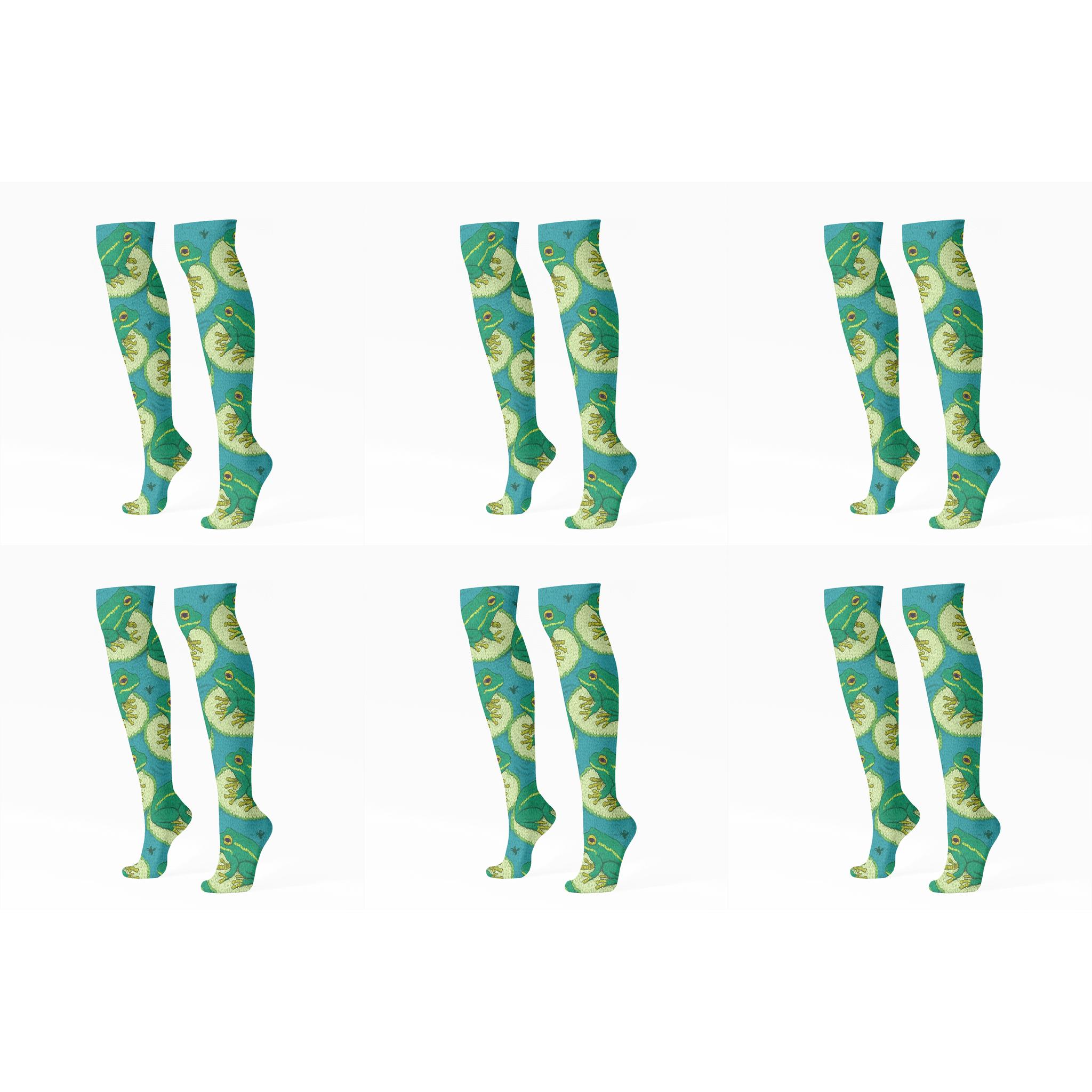 Lily Pad Lattice personalized knee-high socks