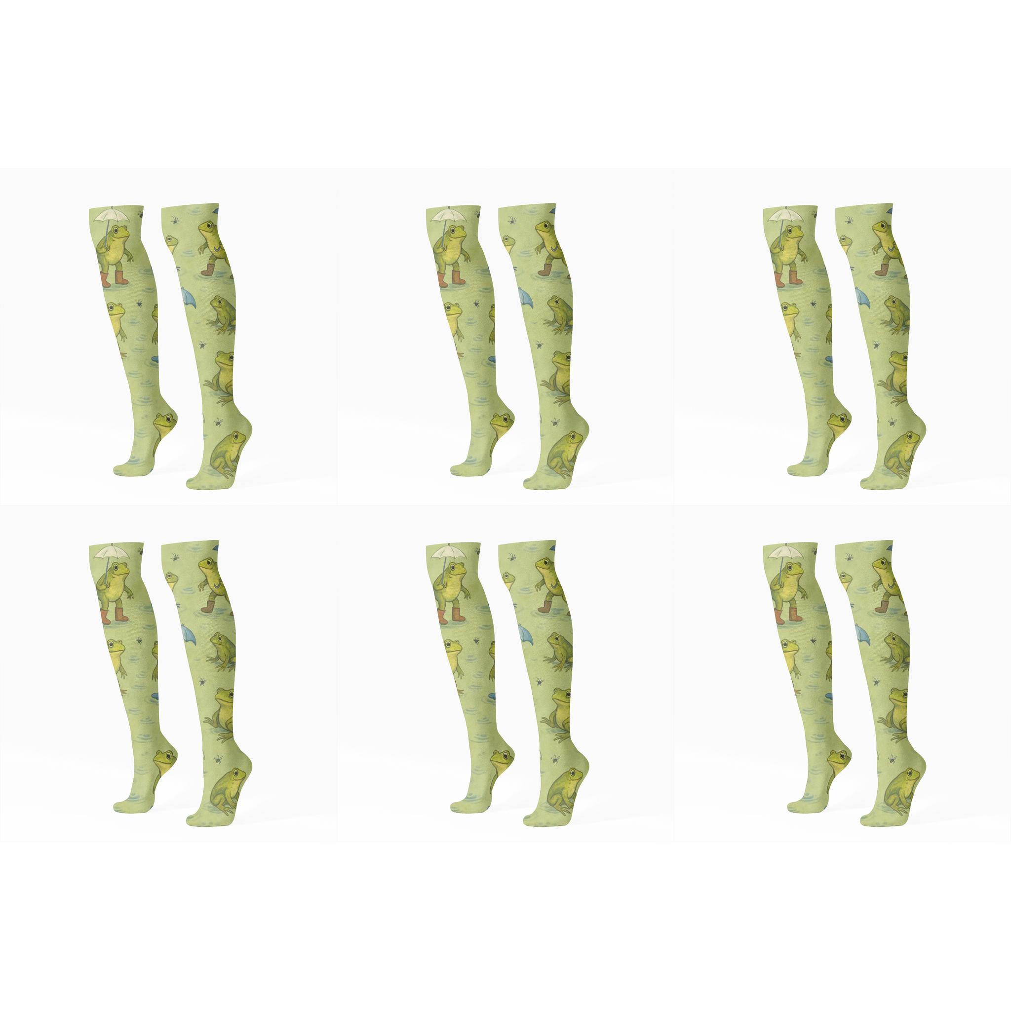 Rain Kissed Wellies Parade custom knee-high socks