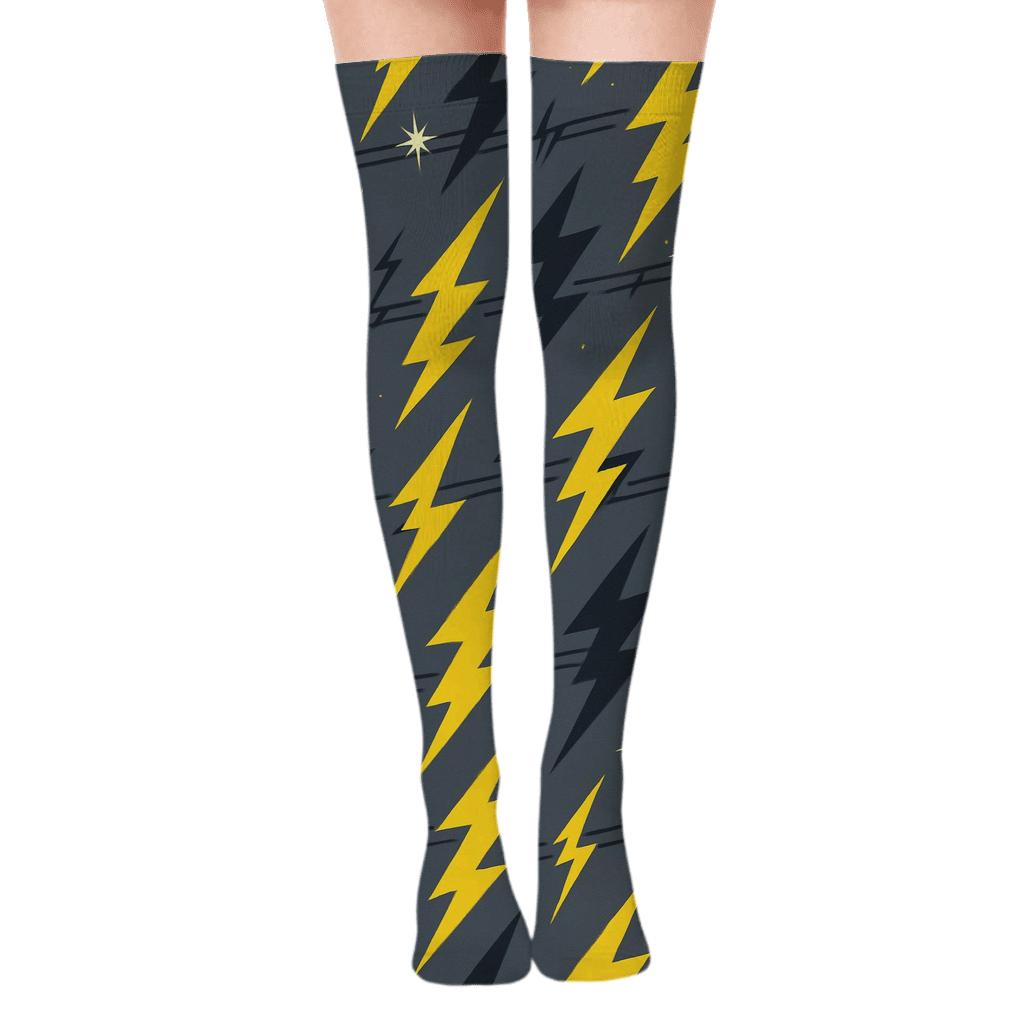Diagonal Power Line Strike Band custom over-the-knee socks