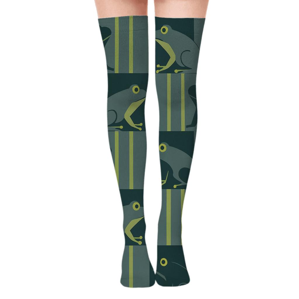 Reed Rhythm Tessellation trendy patterned over-the-knee socks