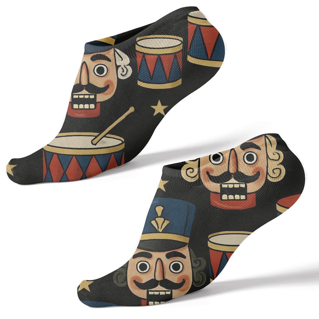 Nutcracker Rhythm Christmas designer print ankle socks