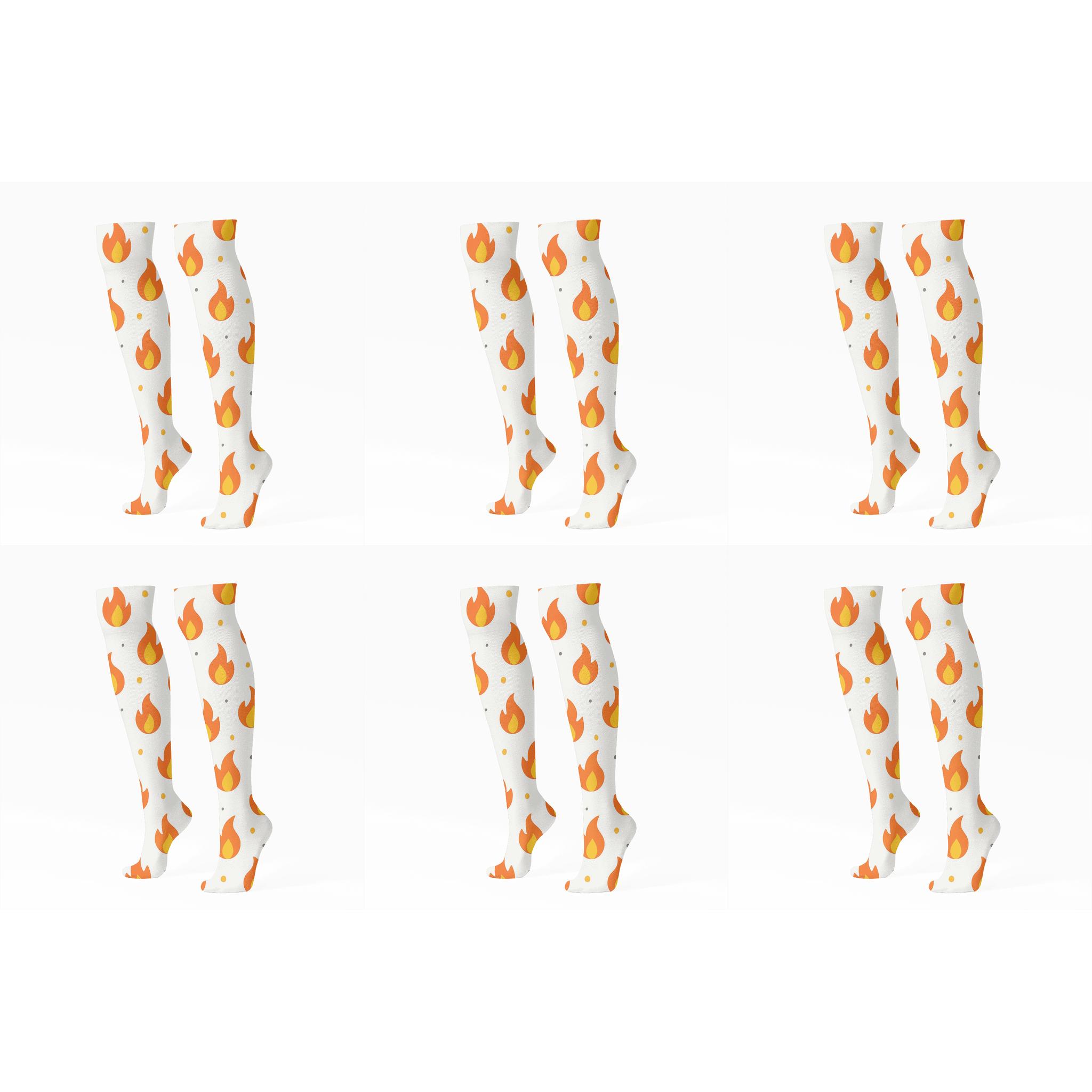 Minimal Heat Chic Spark Scatter On White premium sports knee-high socks
