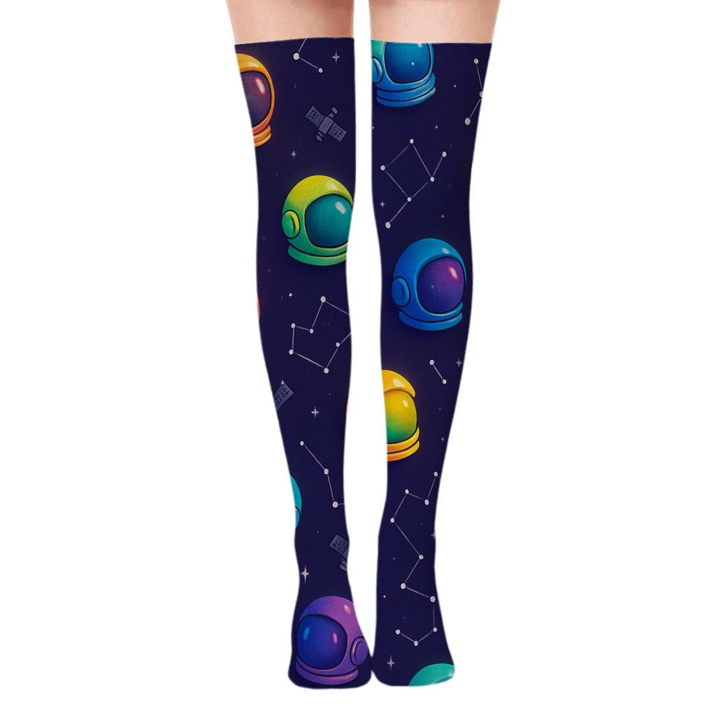 Astronaut Constellation Scatter custom over-the-knee socks