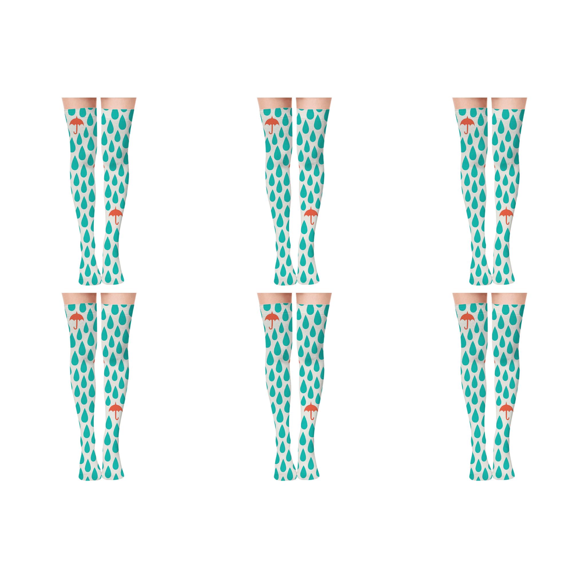 Playful Raindrop Chevron Sky custom over-the-knee socks