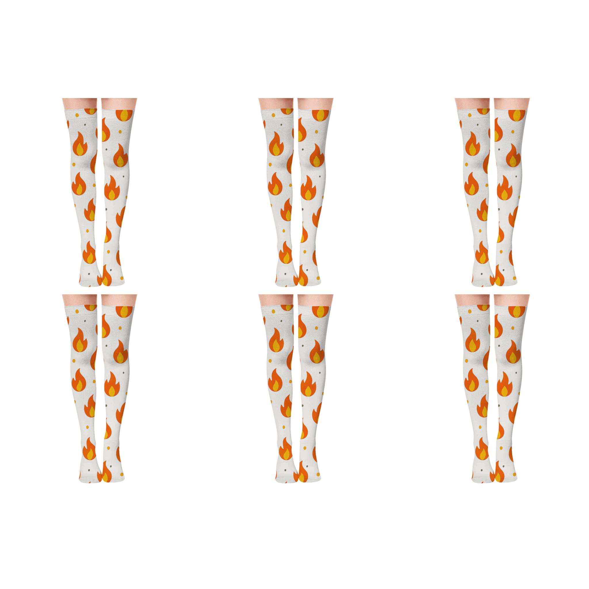 Minimal Heat Chic Spark Scatter On White premium cozy over-the-knee socks