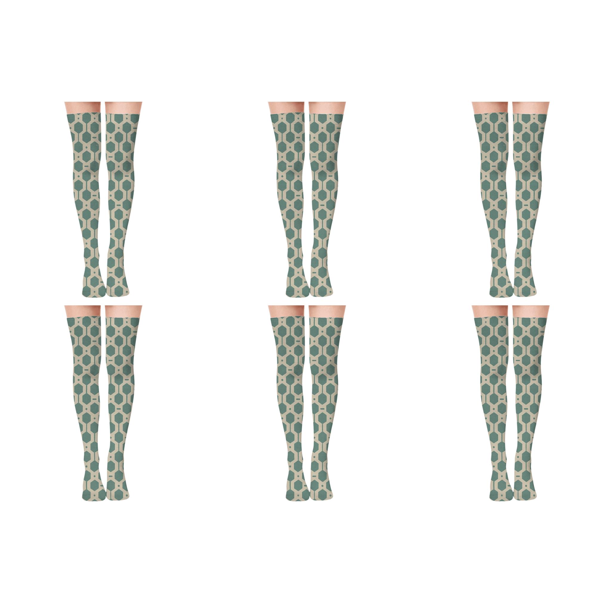 Micro Hex Scatter stylish fashion over-the-knee socks