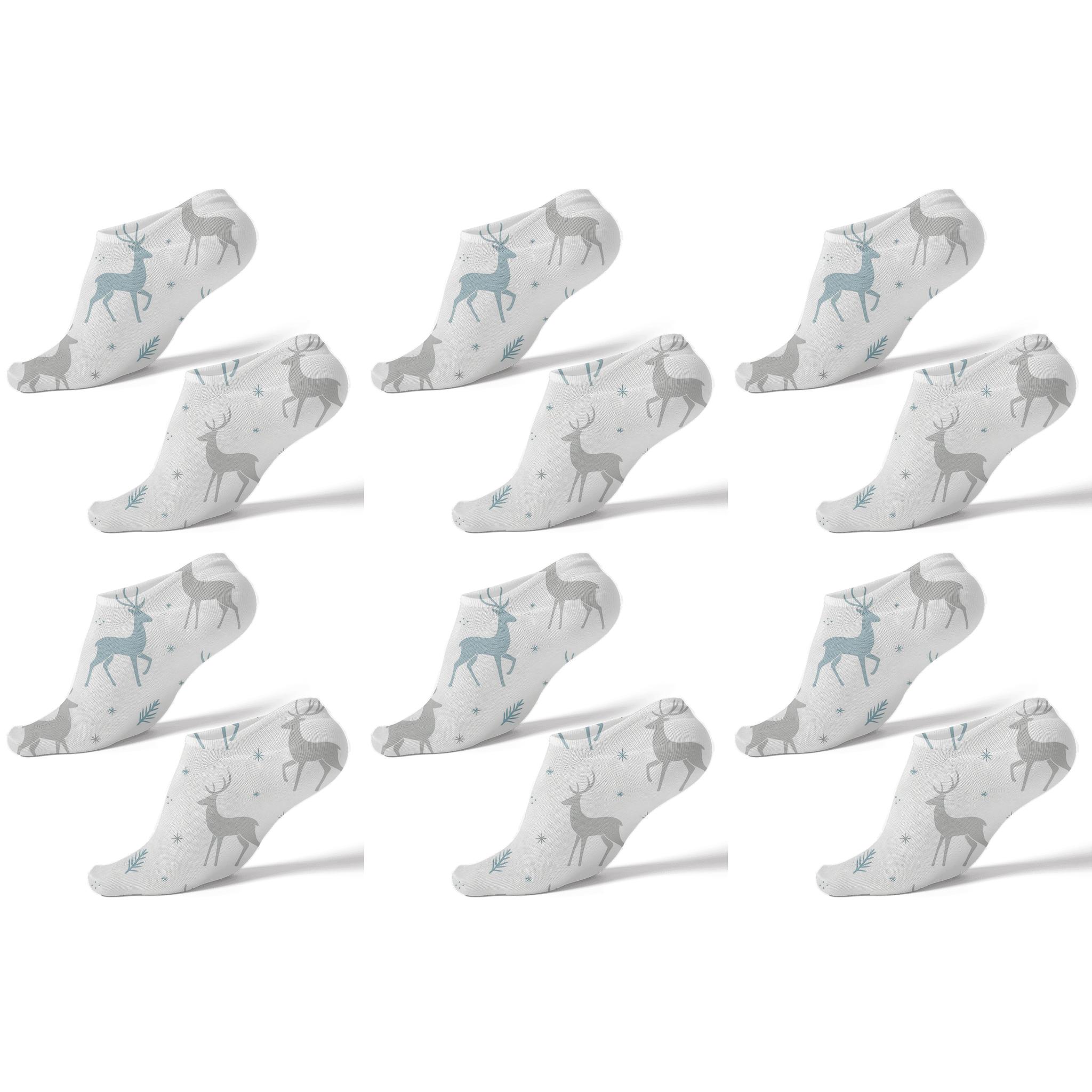 Reindeer Holiday Meadow Minimalist soft everyday ankle socks