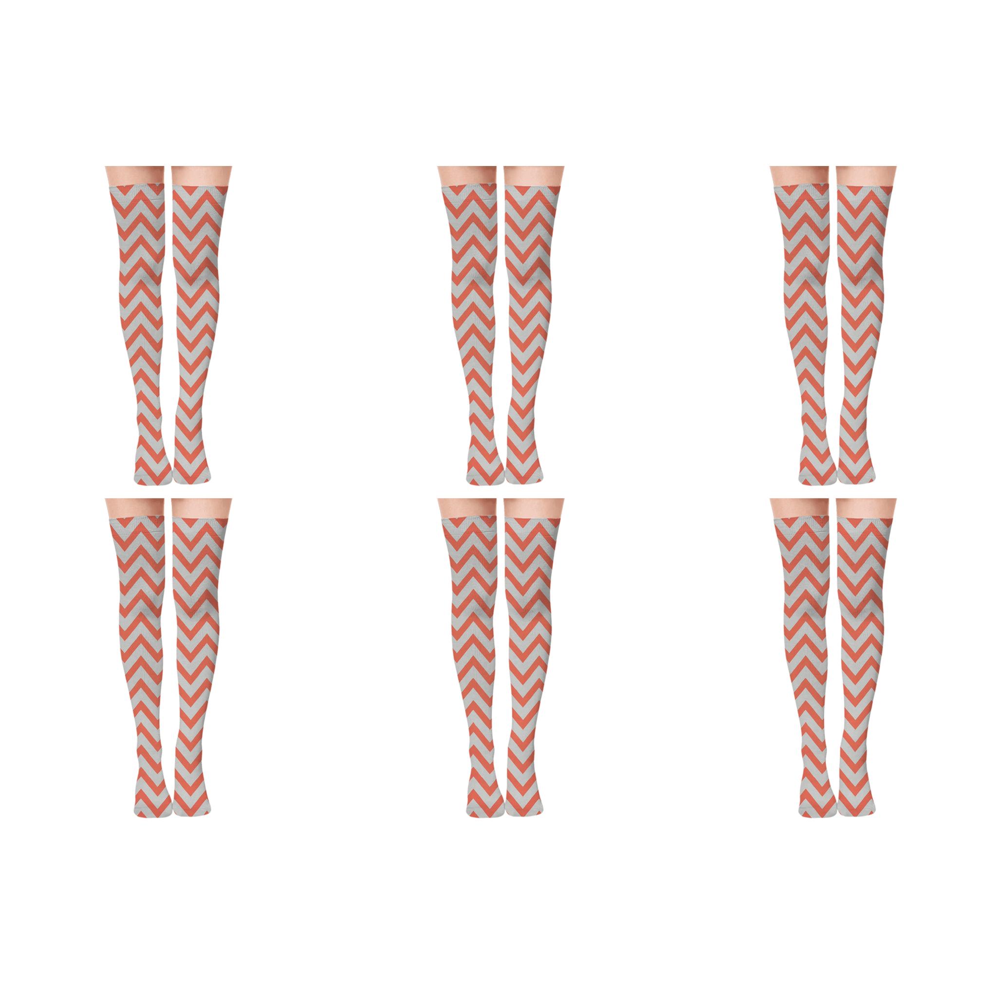 Slim Chevron March soft everyday over-the-knee socks