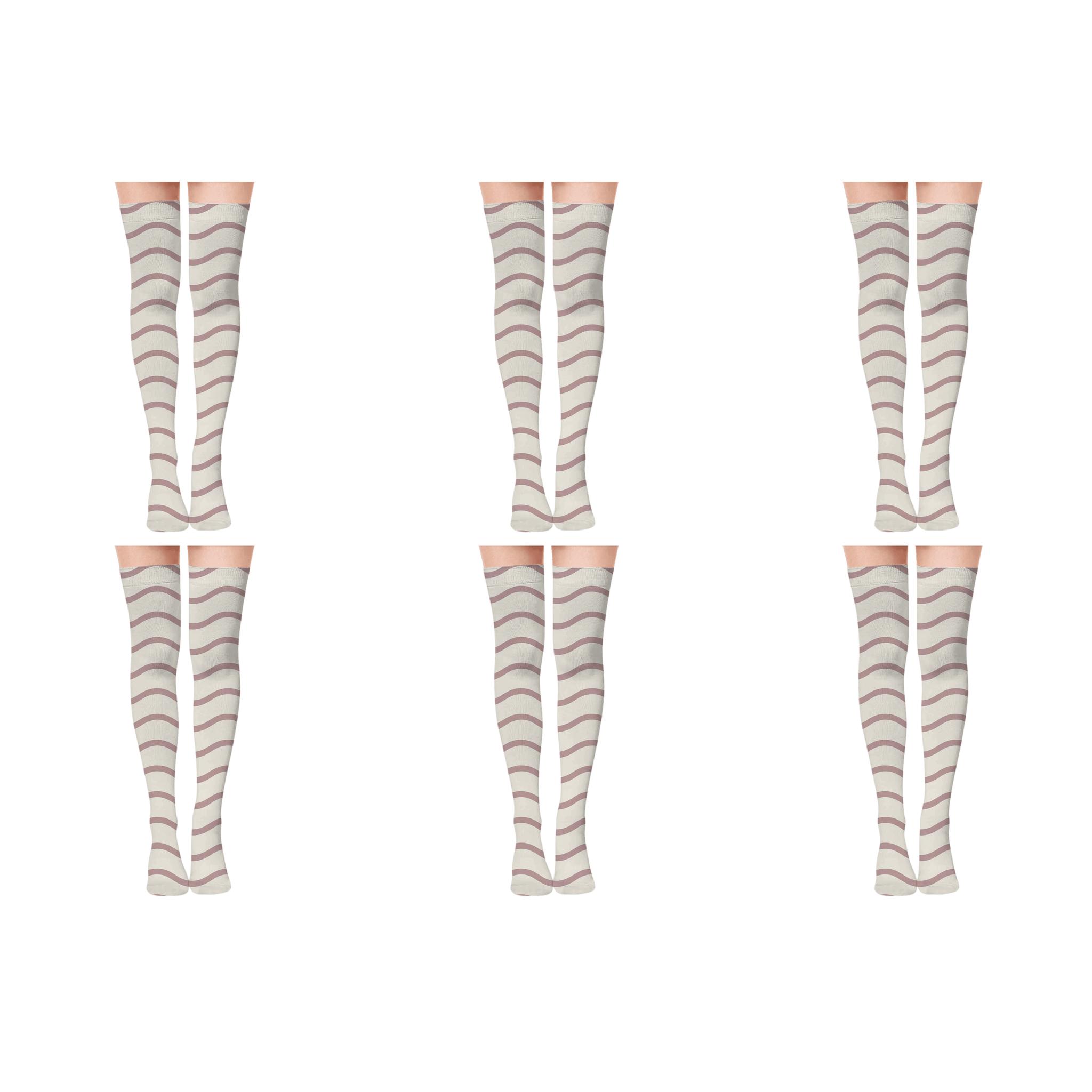 Quiet Wave Repeat unique graphic over-the-knee socks
