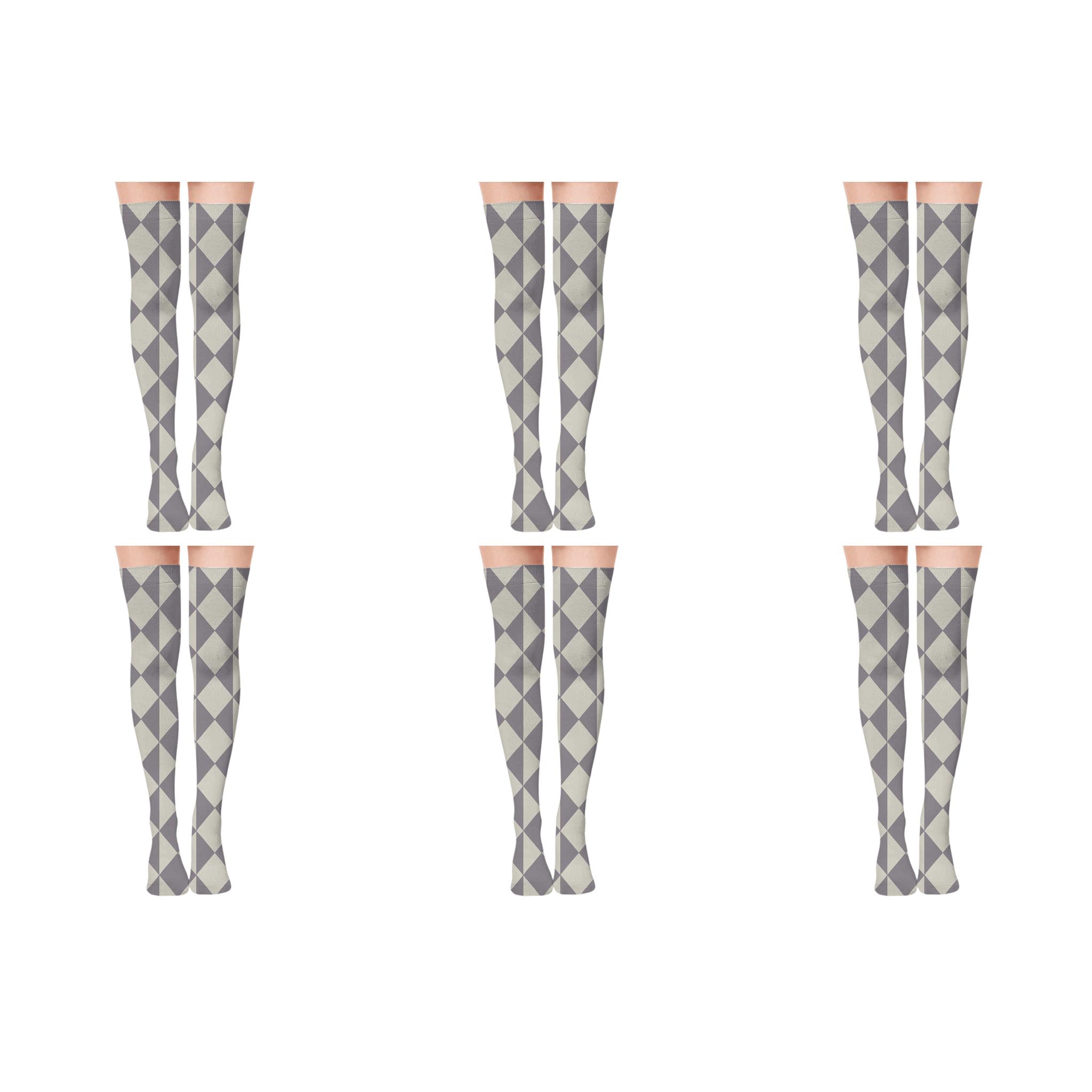 Light Prism Tessellate trendy patterned over-the-knee socks