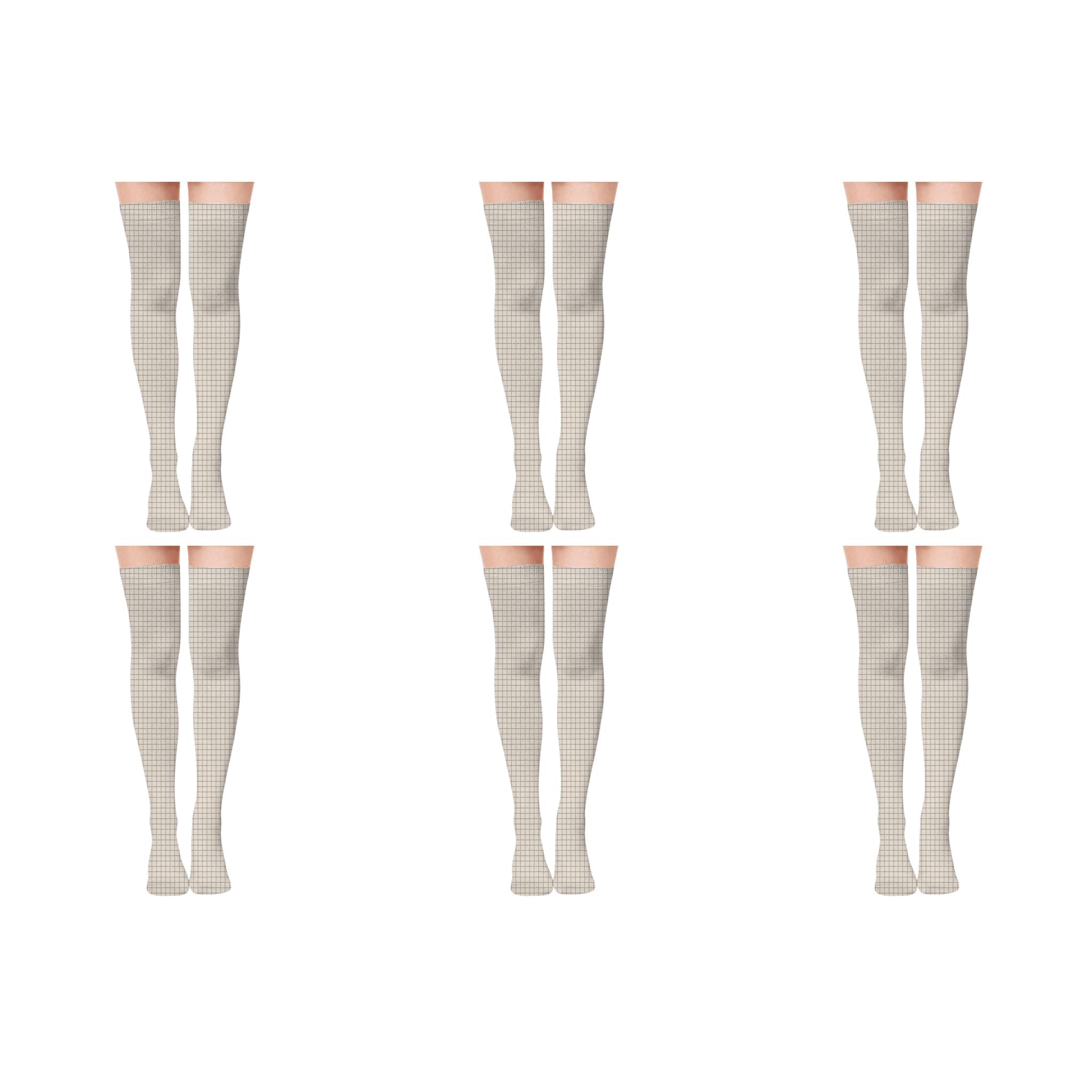 Plain Hatch Study unique graphic over-the-knee socks