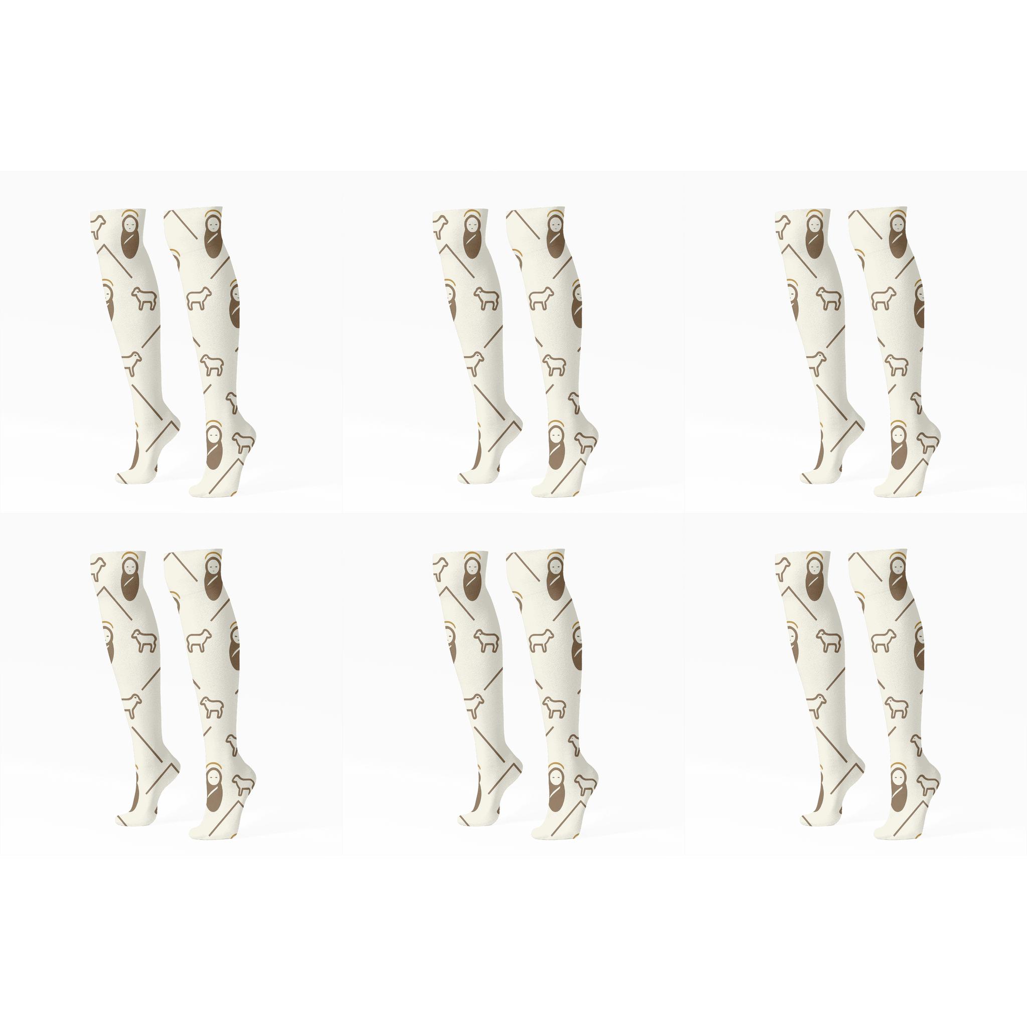 Swaddled Infant With Halo Lattice premium sports knee-high socks