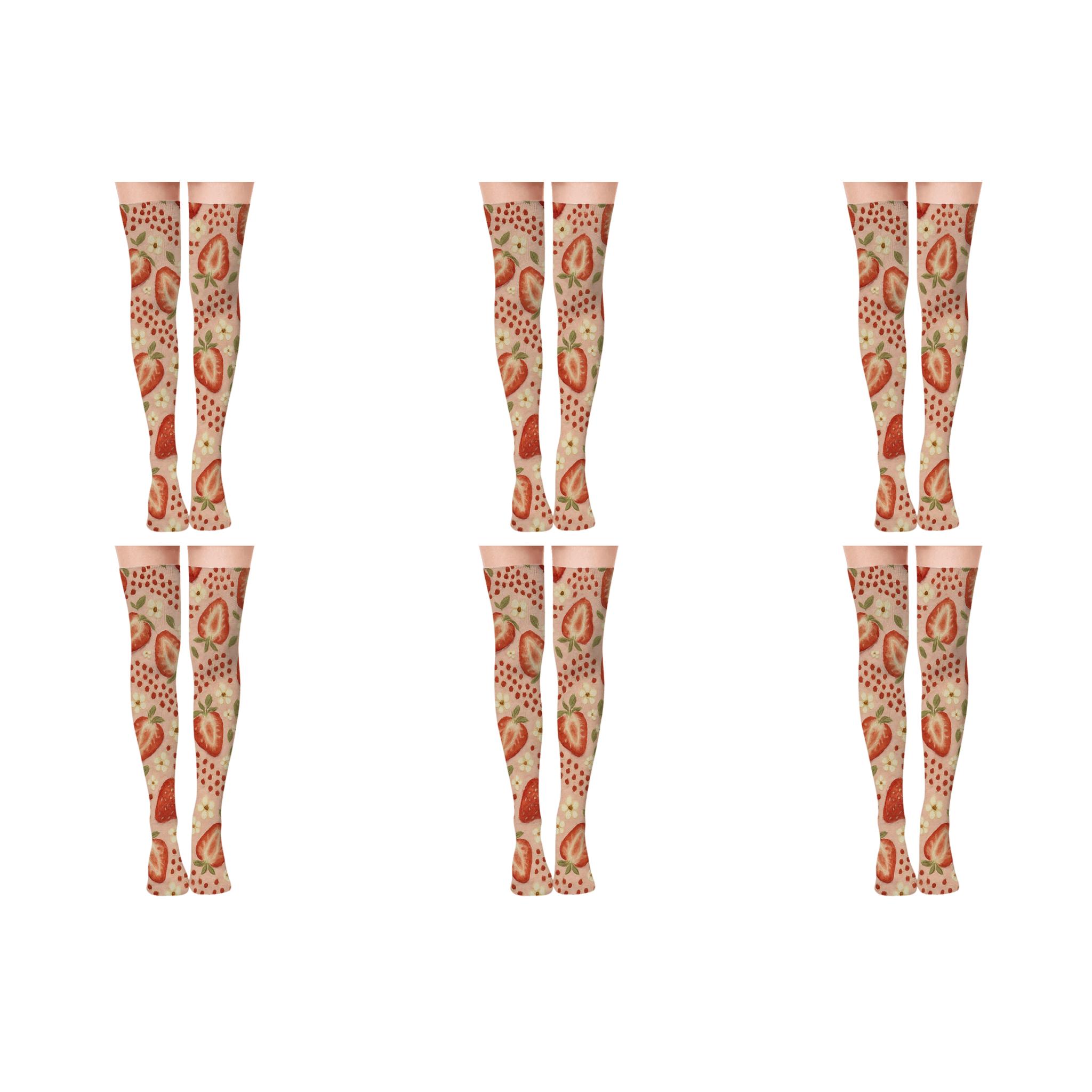 Seed Scatter Chevron On Blush Background trendy patterned over-the-knee socks