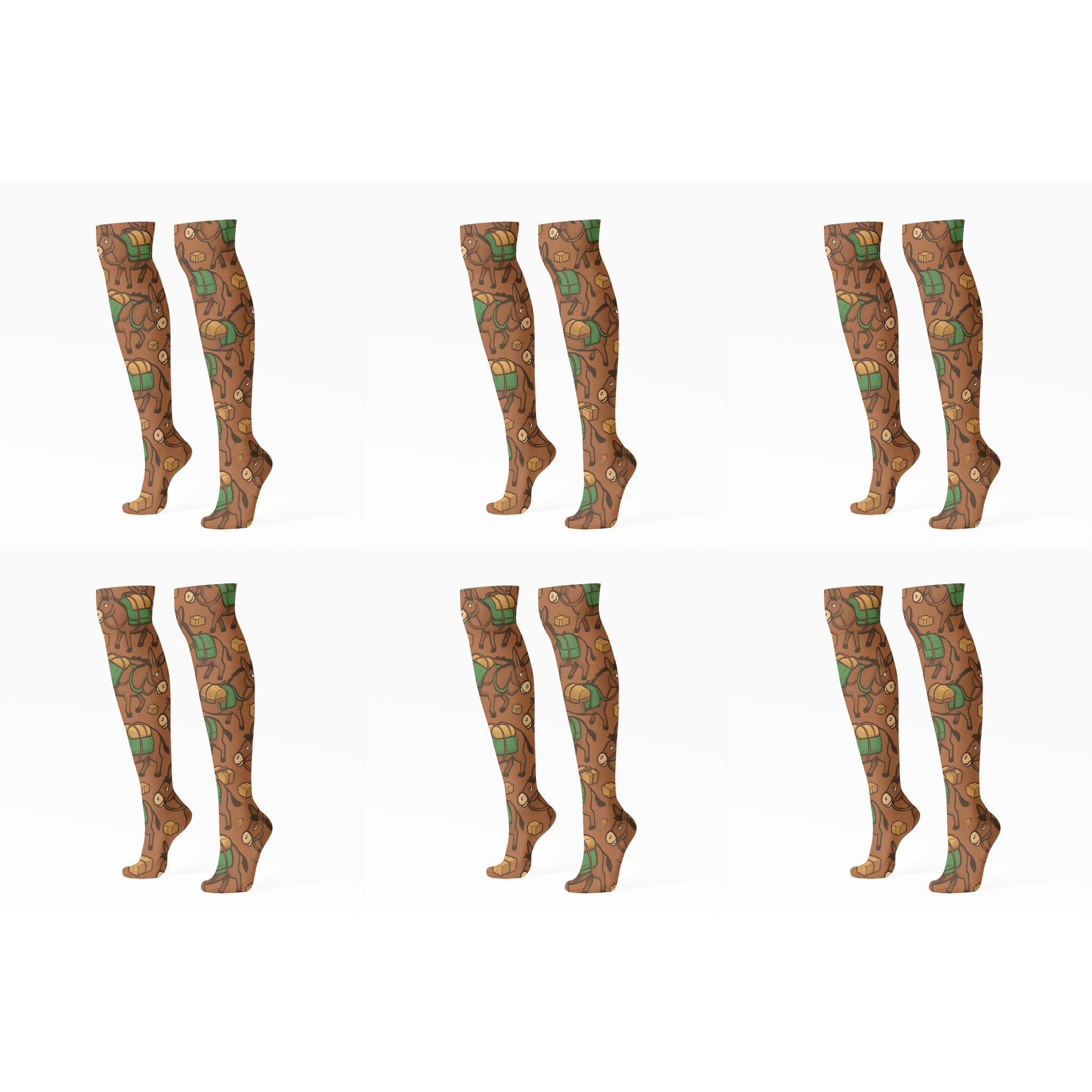 Pack Donkey Chevron Pattern custom knee-high socks