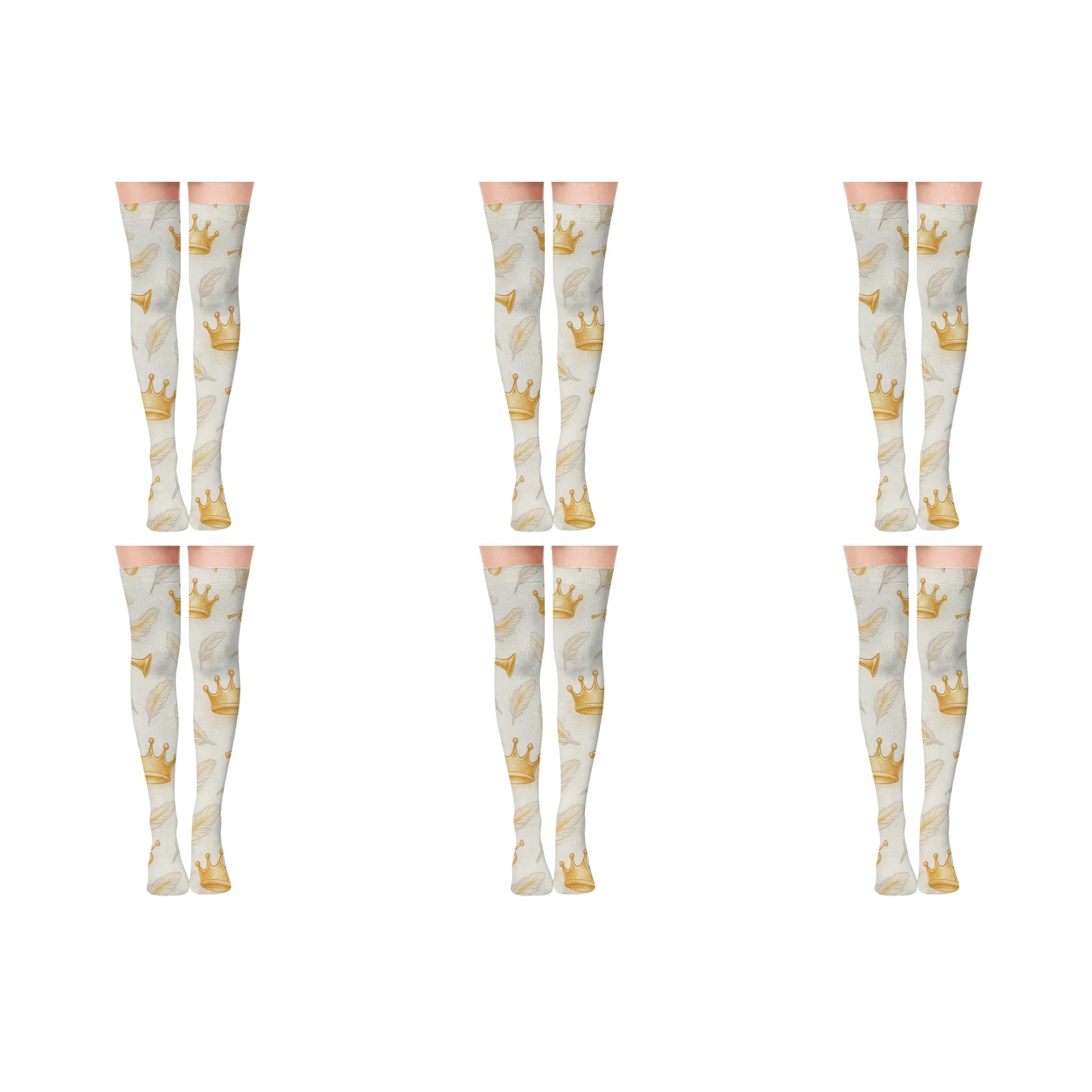 Angel Crown Scatter With Trumpet Motifs stylish fashion over-the-knee socks