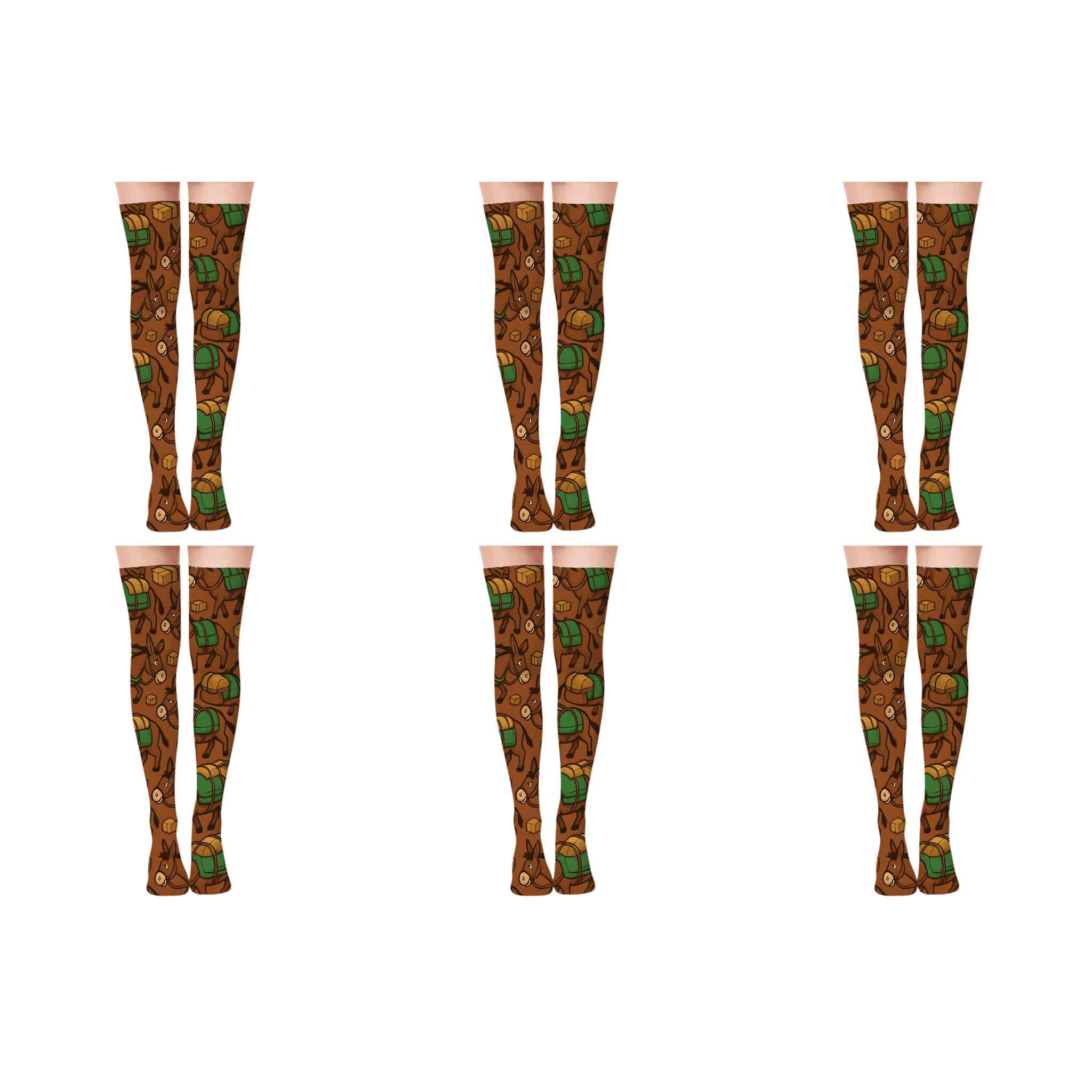 Pack Donkey Chevron Pattern trendy patterned over-the-knee socks