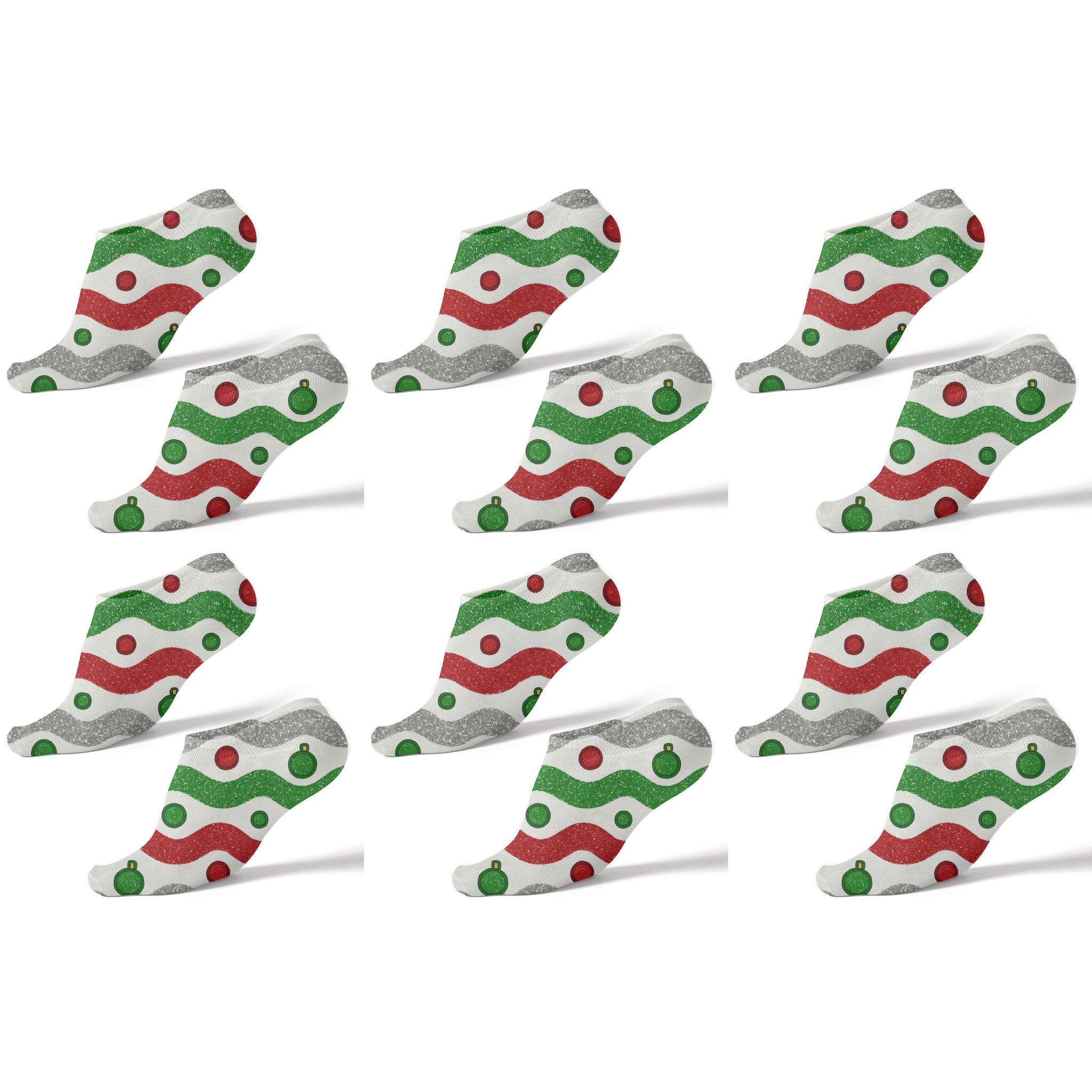 Tinsel Stripe Holiday unique graphic ankle socks