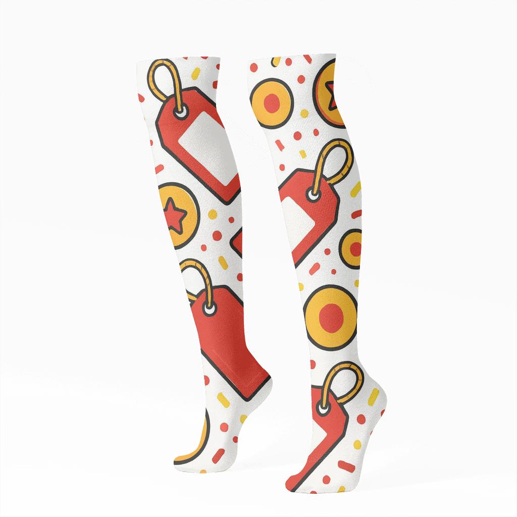 Gift Tag Parade Presents Edition personalized knee-high socks