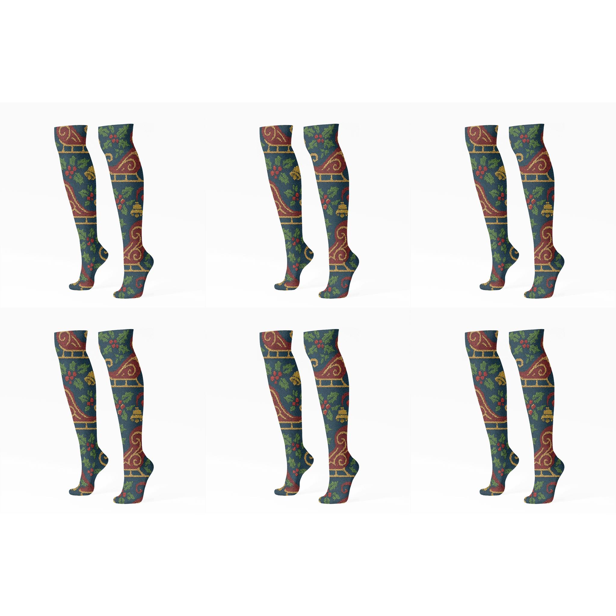 Tessellated Sleigh Runner Lattice soft everyday knee-high socks