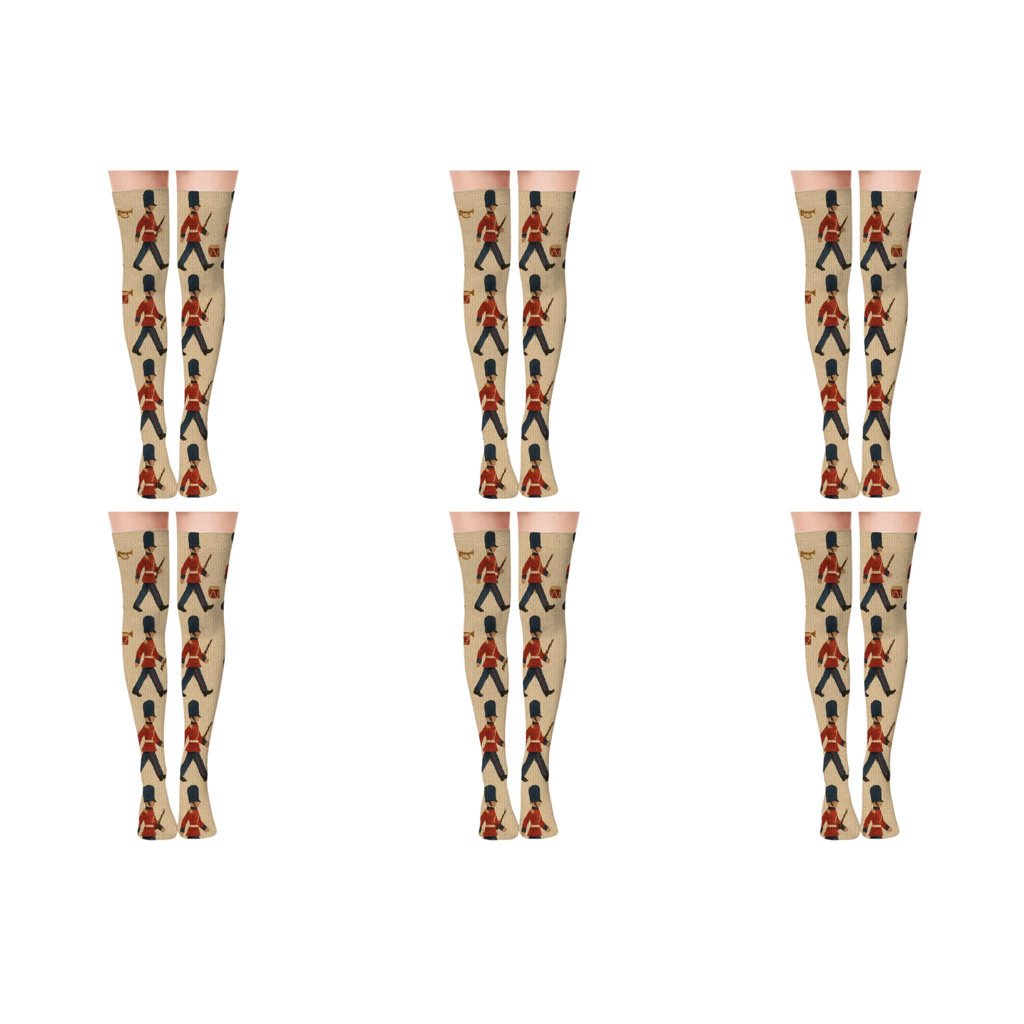 Toy Soldier March Holiday Rhythm personalized over-the-knee socks