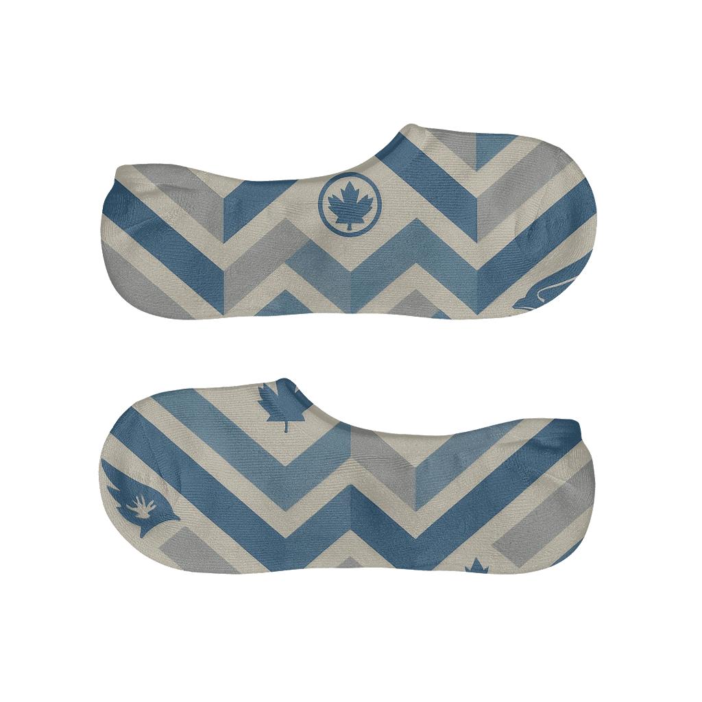 Maple Chevron With Blue Jays Accent personalized no-show socks