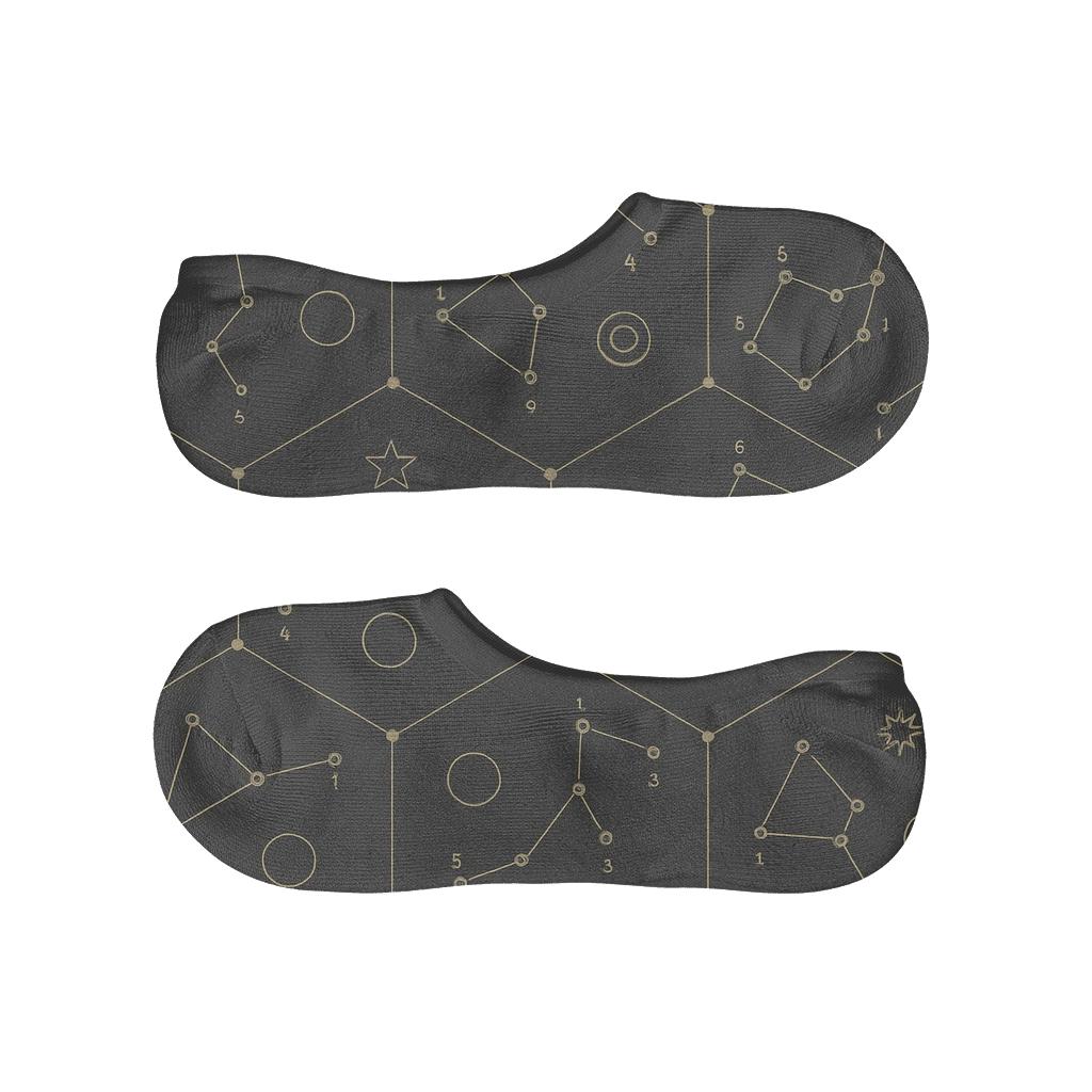 Constellation Grid Infographic soft cotton no-show socks