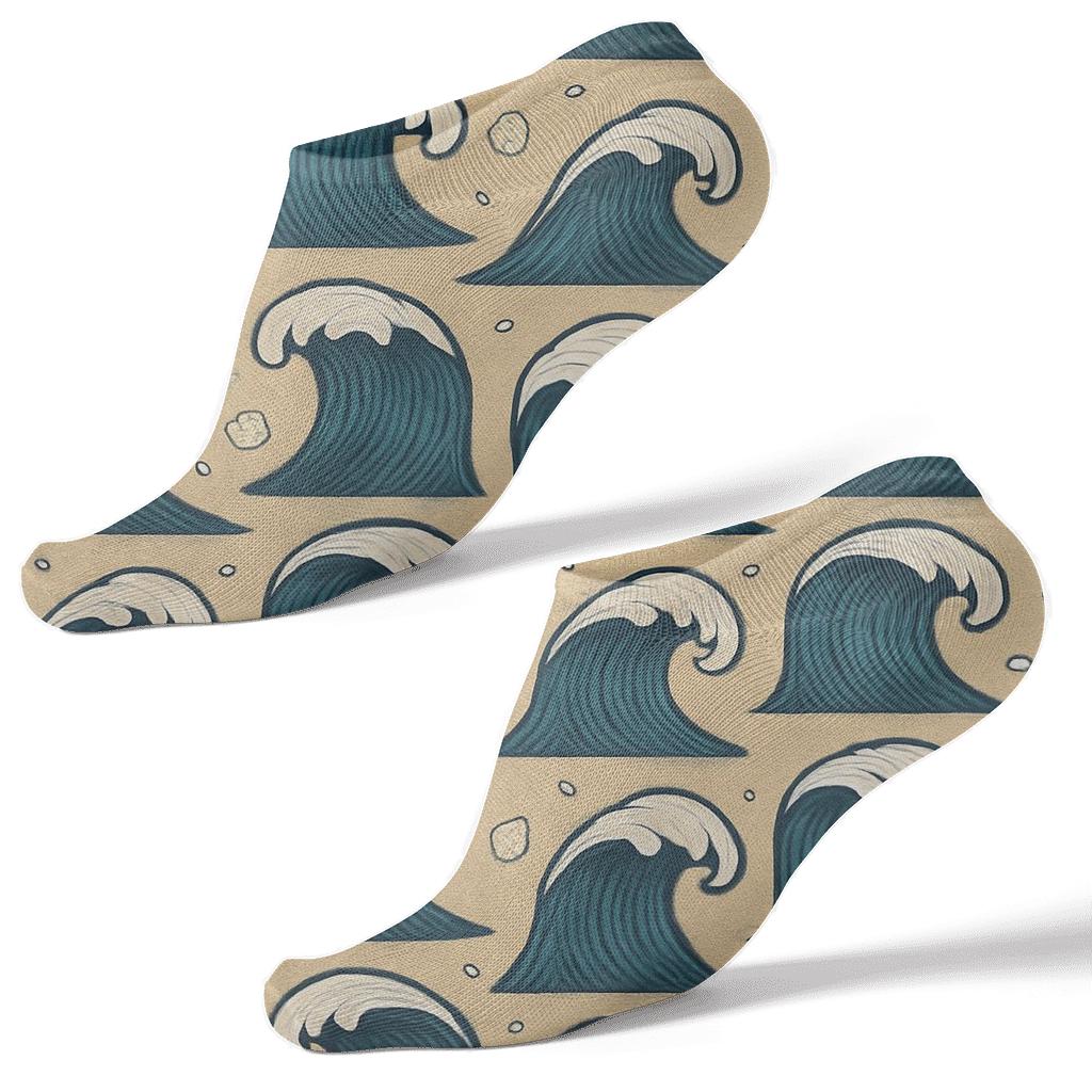 Deep Blue Crest Grid personalized ankle socks