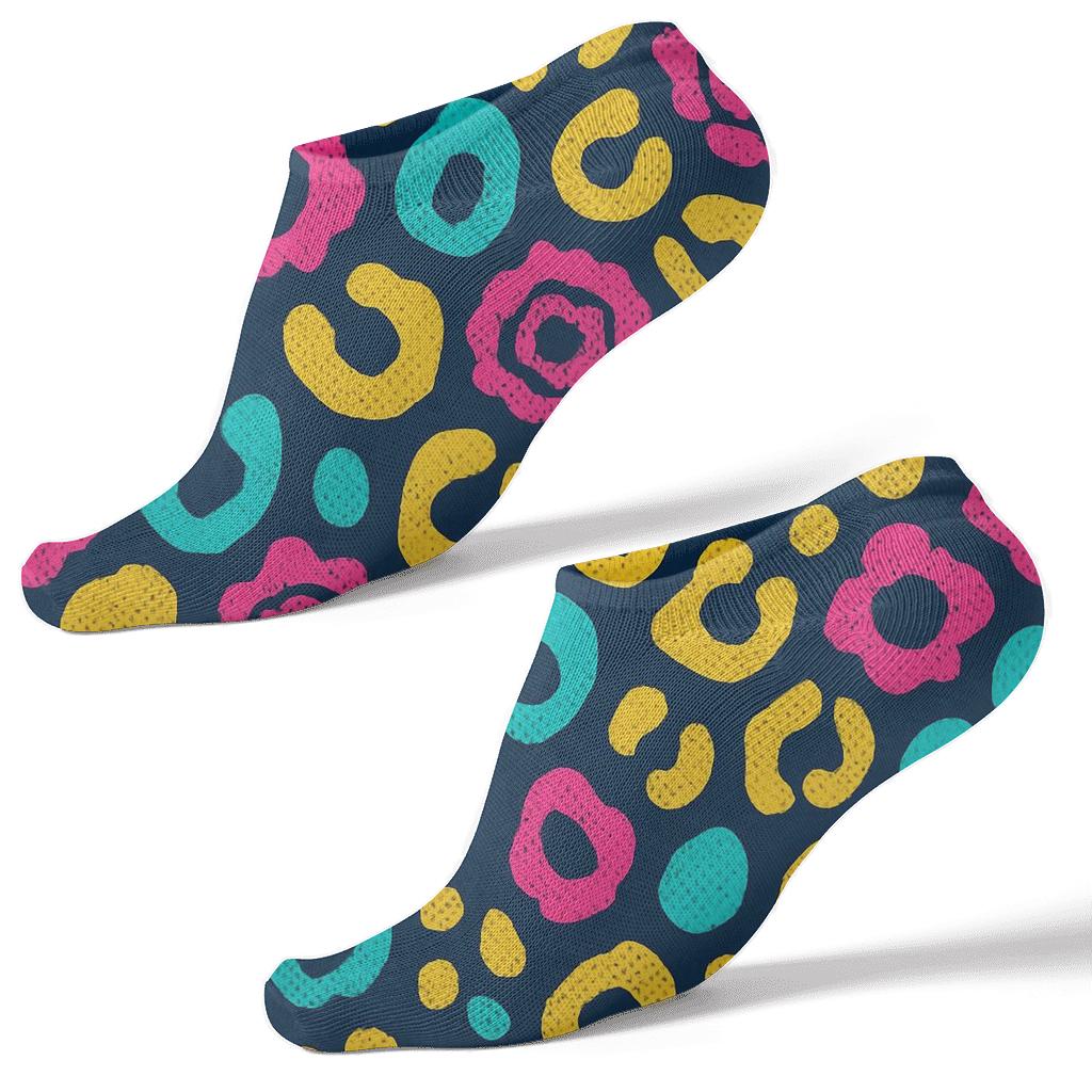 Neon Pop Spot Mosaic personalized ankle socks