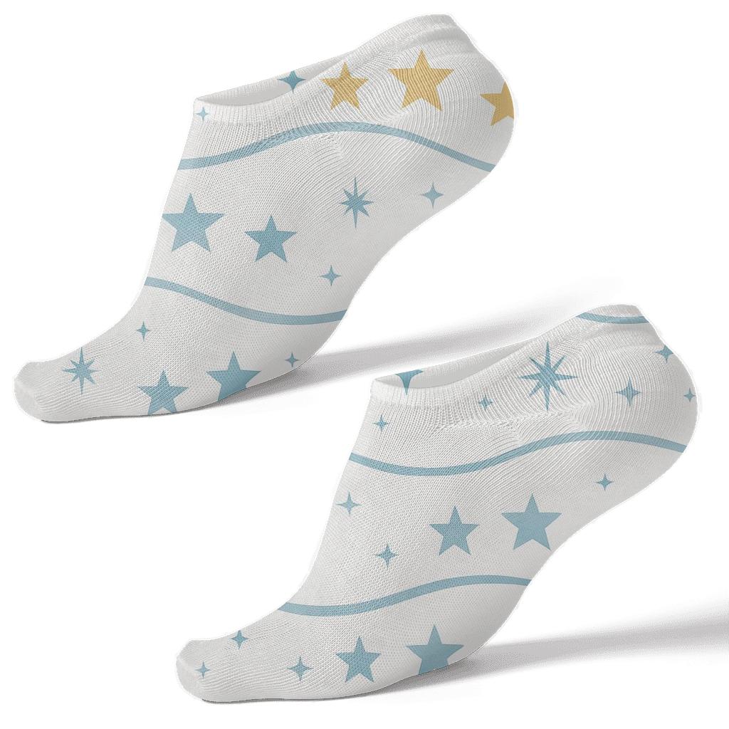 Star Of Bethlehem Wave On Winter White Ground custom ankle socks