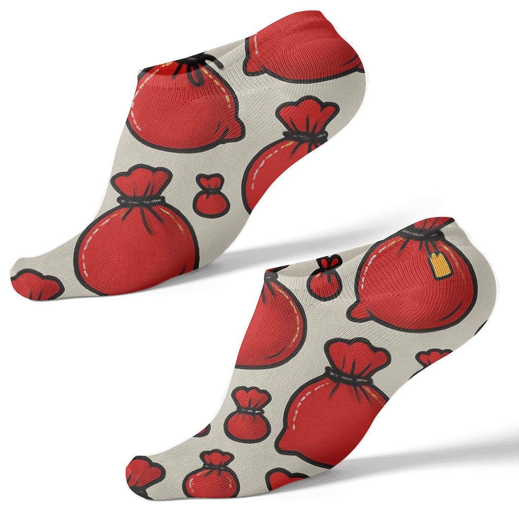 Santa Sack Scatter Design custom ankle socks