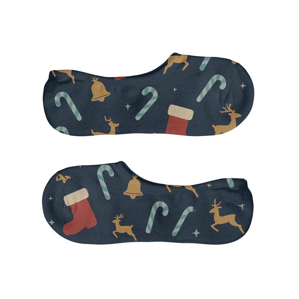 Santa Claus Playful Scatter On Midnight unique hidden socks